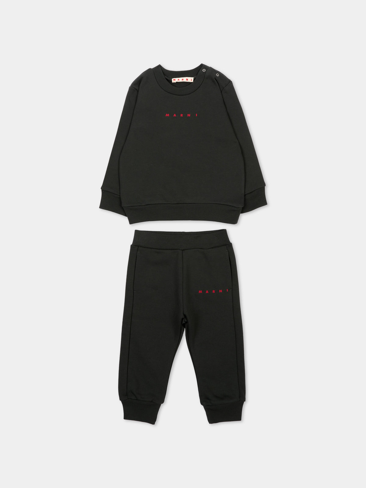 Completo sportivo grigio per neonati con logo,Marni Kids,M01607 M00V0 0M924