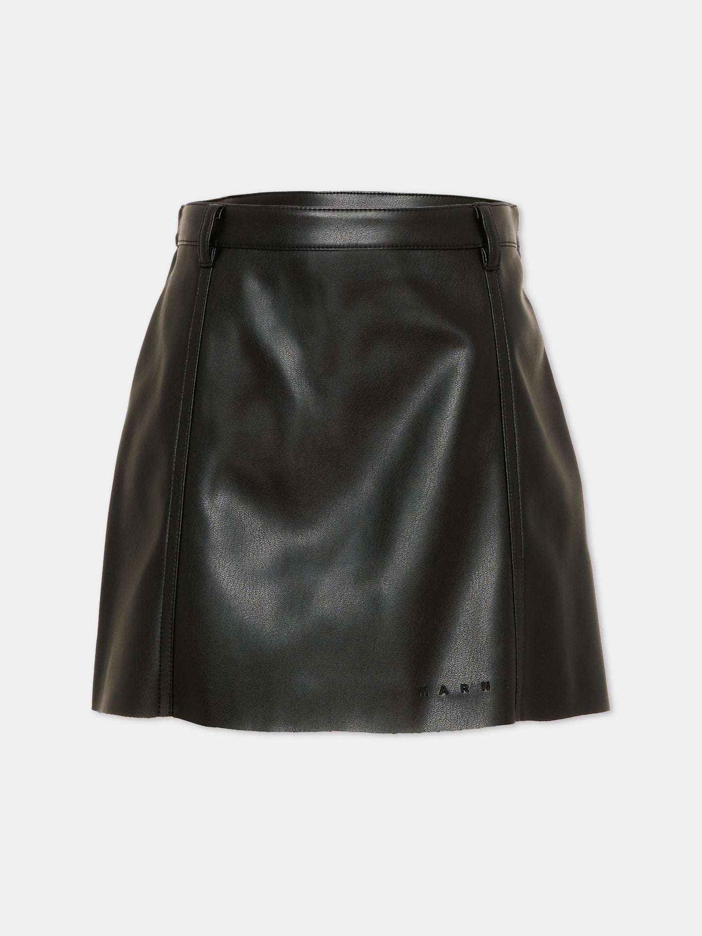 Gonna in similpelle nera per bambina con logo,Marni Kids,M01860 M00W2 0M900