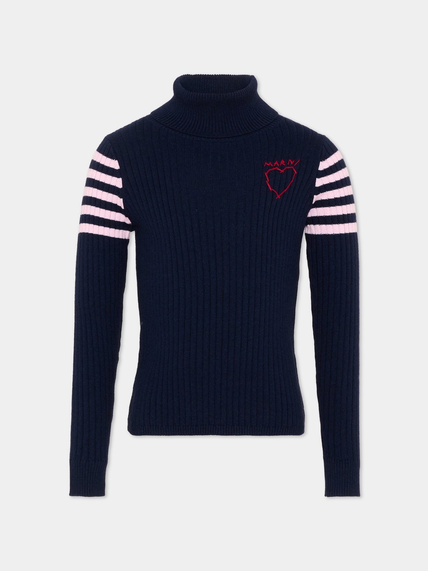Dolcevita blu per bambina con righe,Marni Kids,M01866 M00XF 0M862