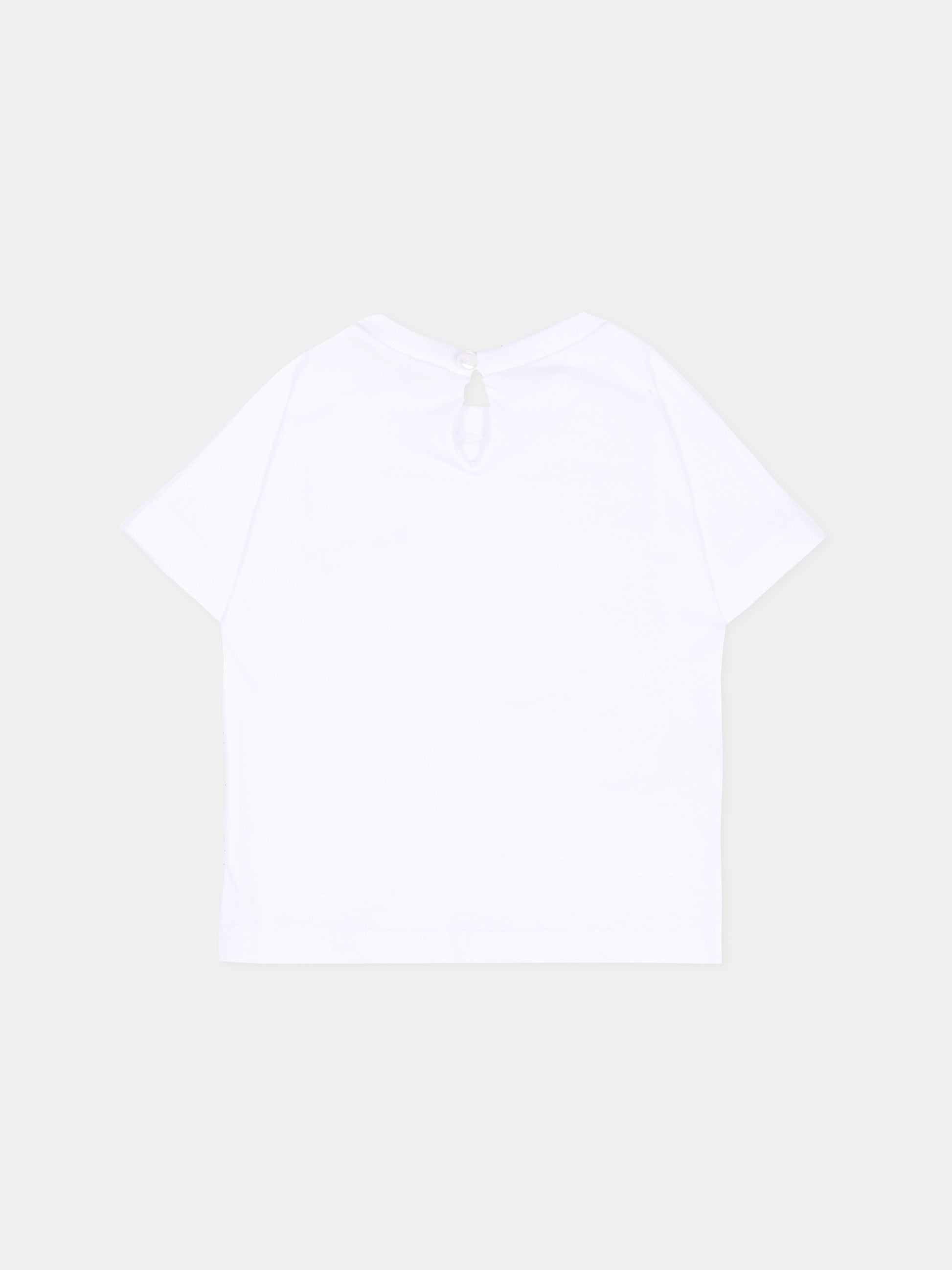 T-Shirt bianca per neonata con logo,Marni Kids,M01898 M00YP 0M100