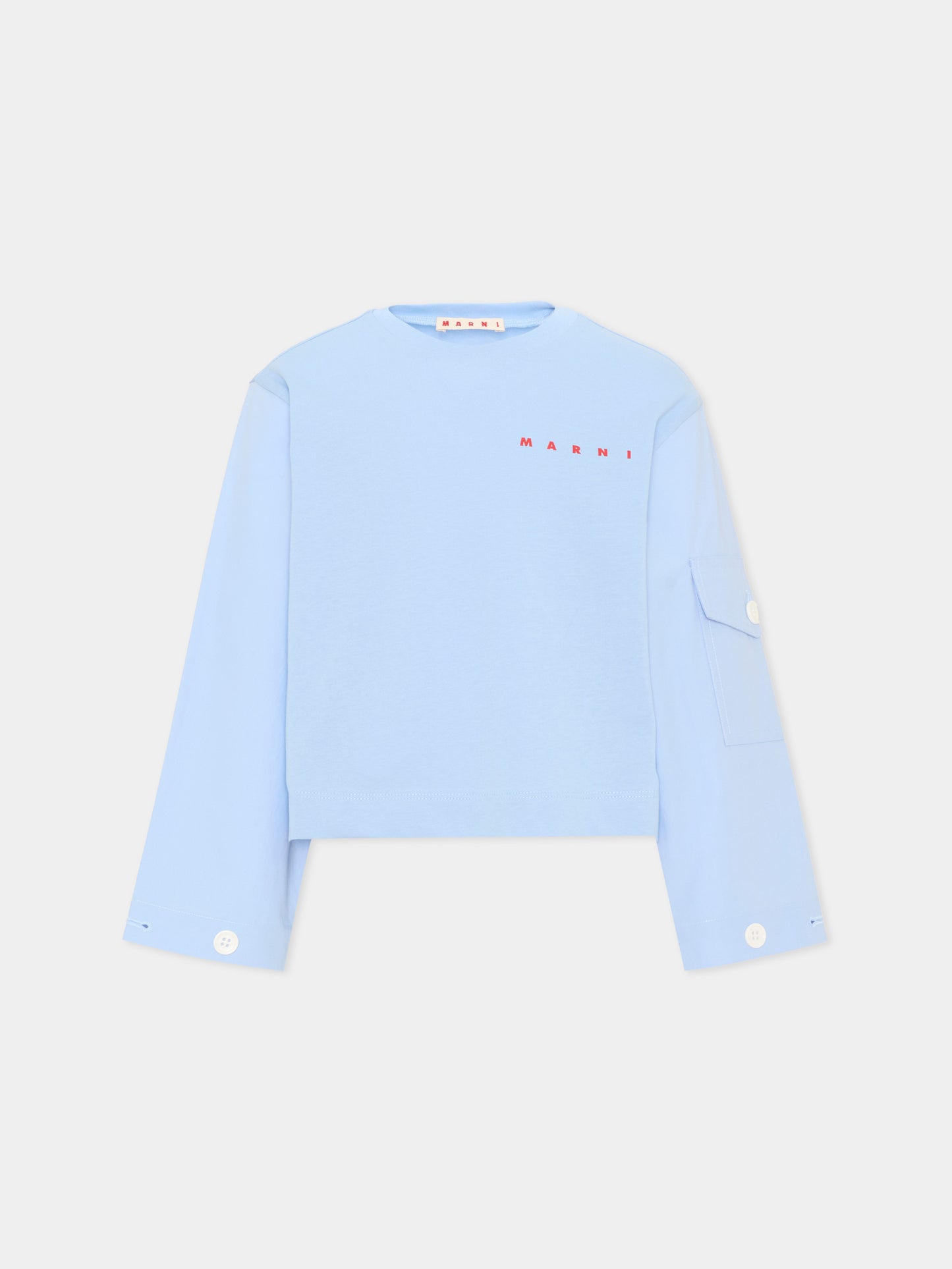 T-Shirt azzurra per bambino con logo,Marni Kids,M01905 M00YM 0M863