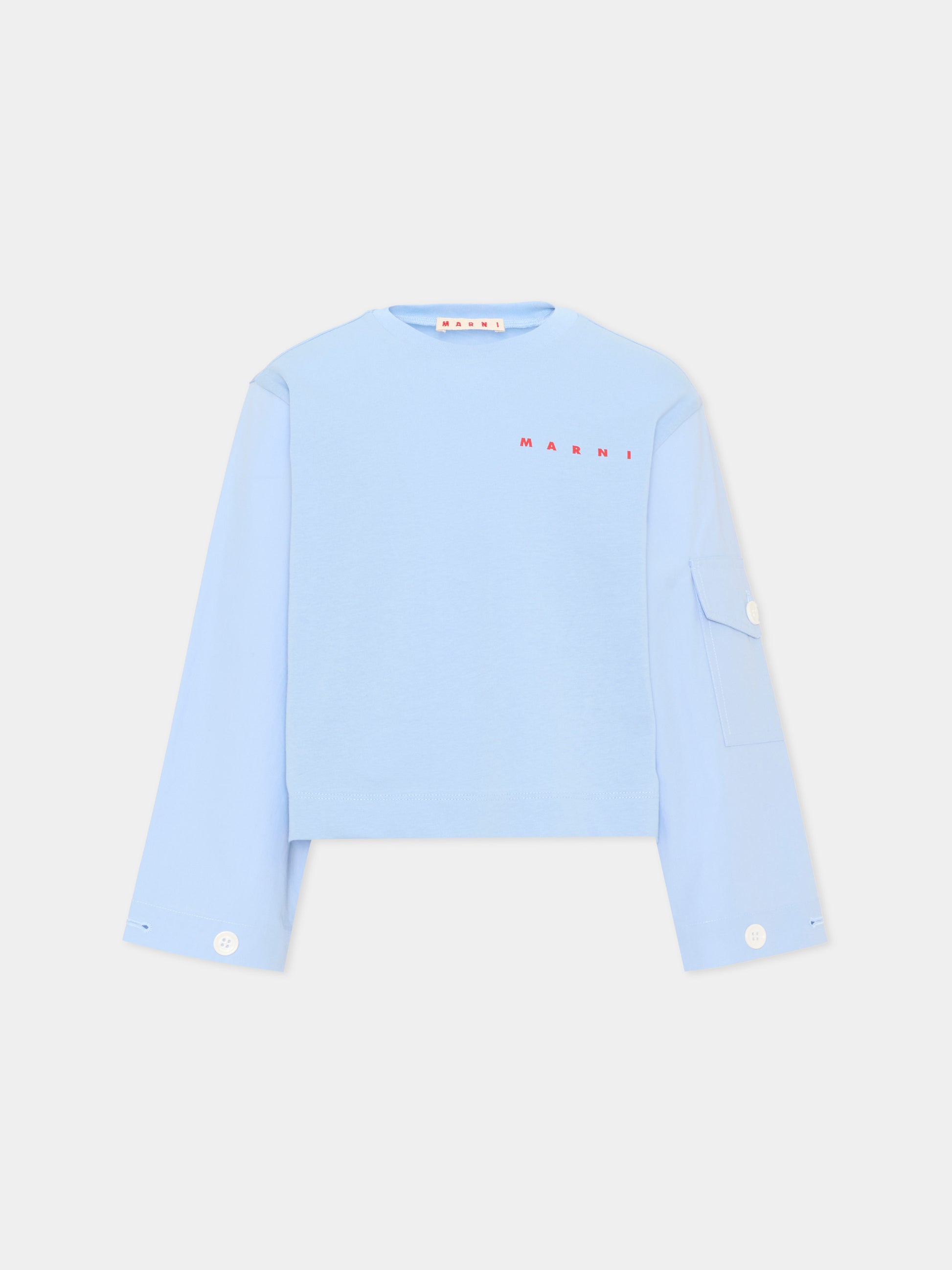 T-Shirt azzurra per bambino con logo,Marni Kids,M01905 M00YM 0M863