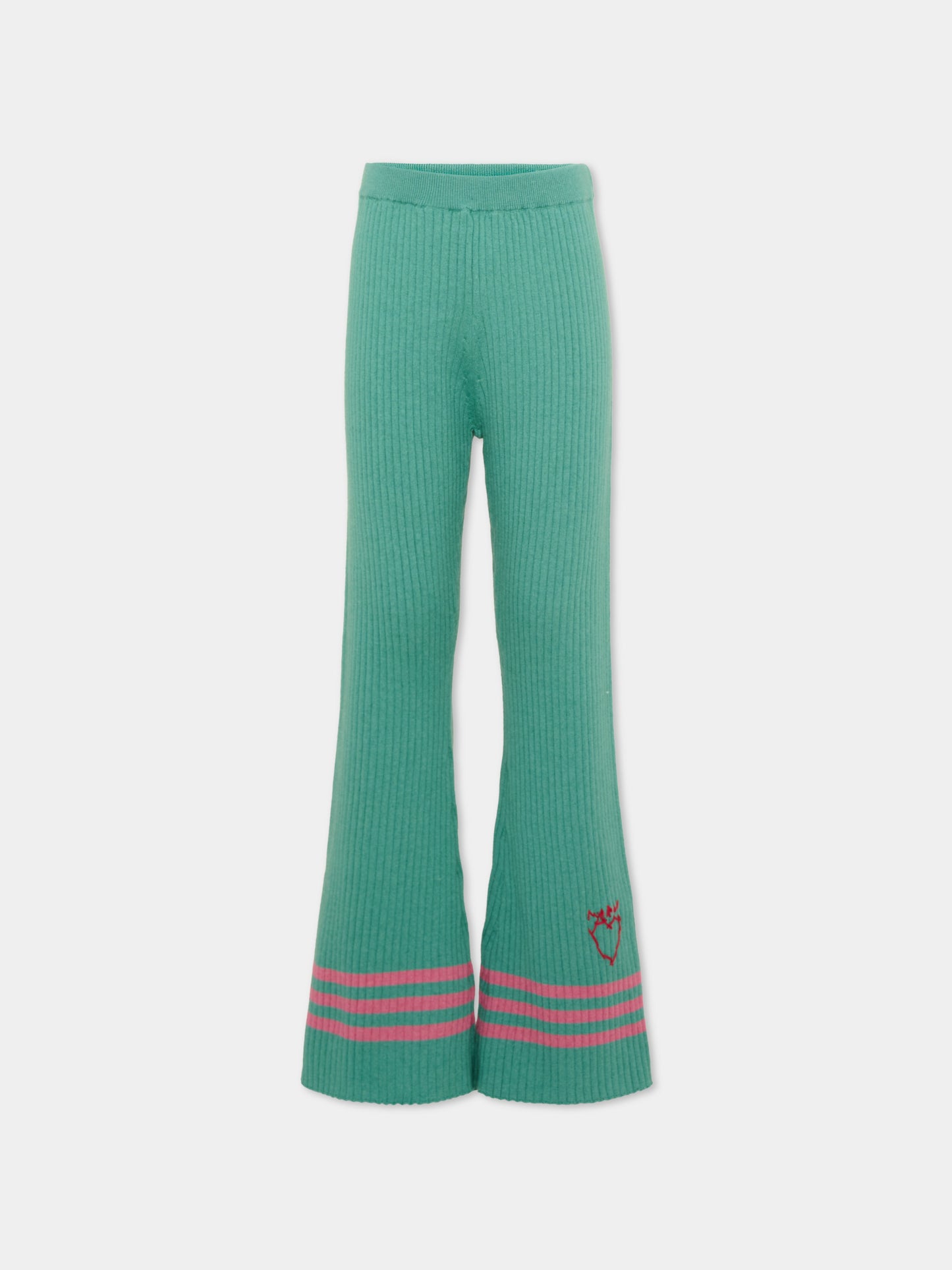 Pantaloni verdi per bambina con righe,Marni Kids,M01912 M00XF 0M545
