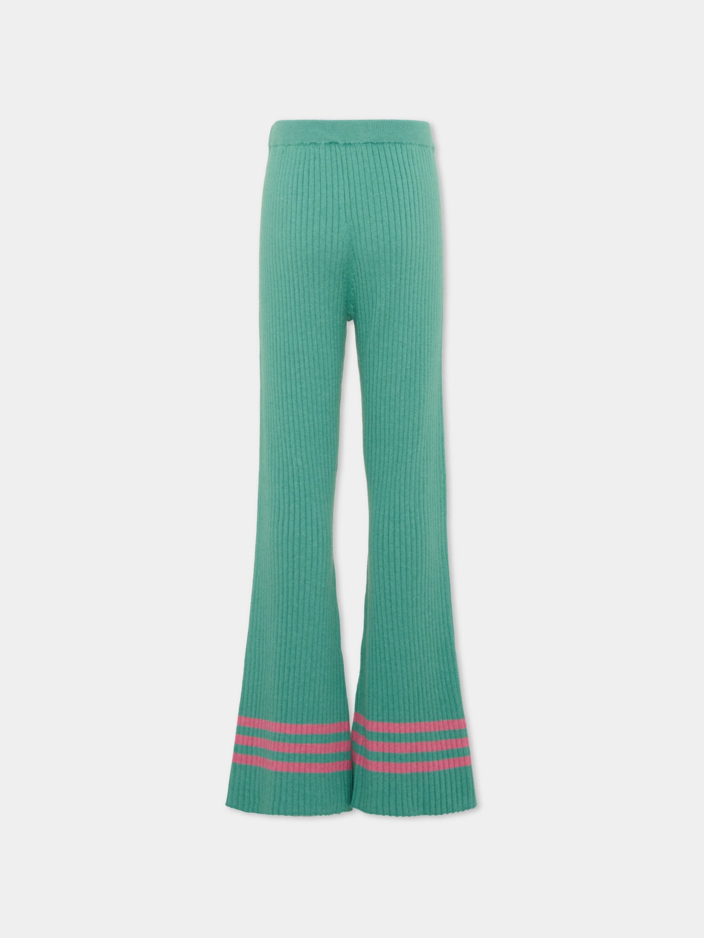 Pantaloni verdi per bambina con righe,Marni Kids,M01912 M00XF 0M545