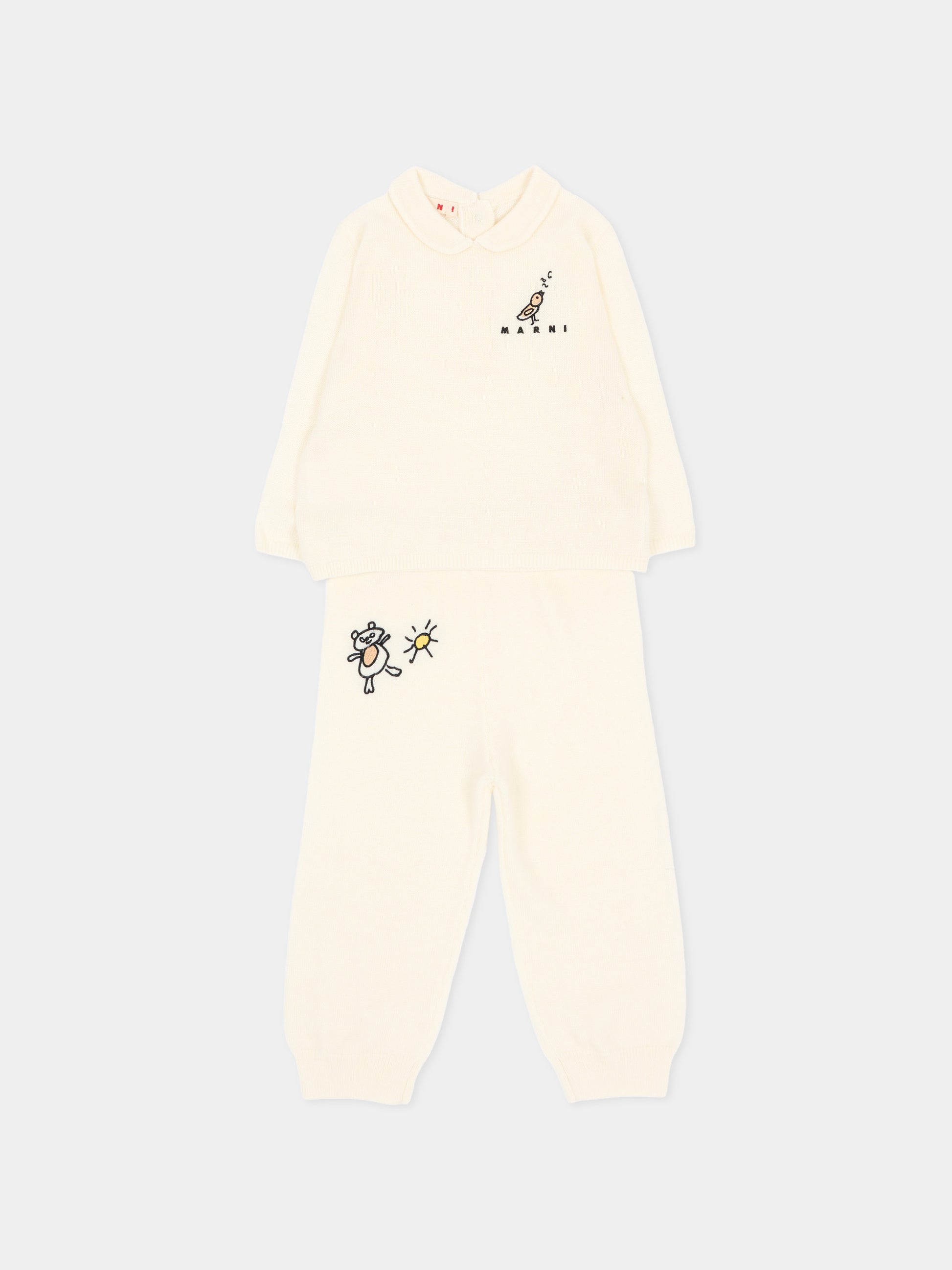 Completo nascita avorio per neonati,Marni Kids,M01993 M00Z0 0M116