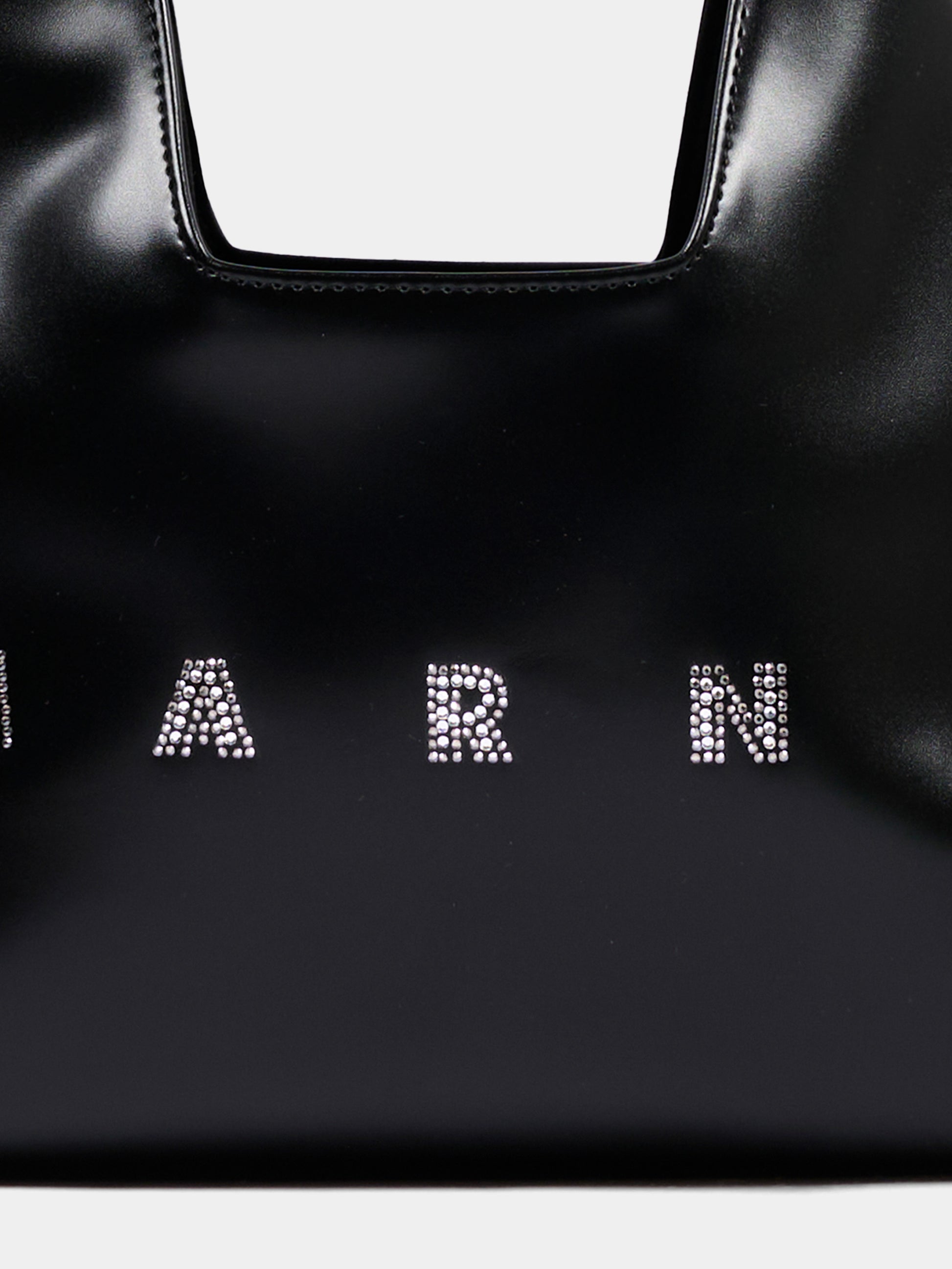 Borsa casual nera per bambina con logo con strass,Marni Kids,M02030 M00TK 0M900