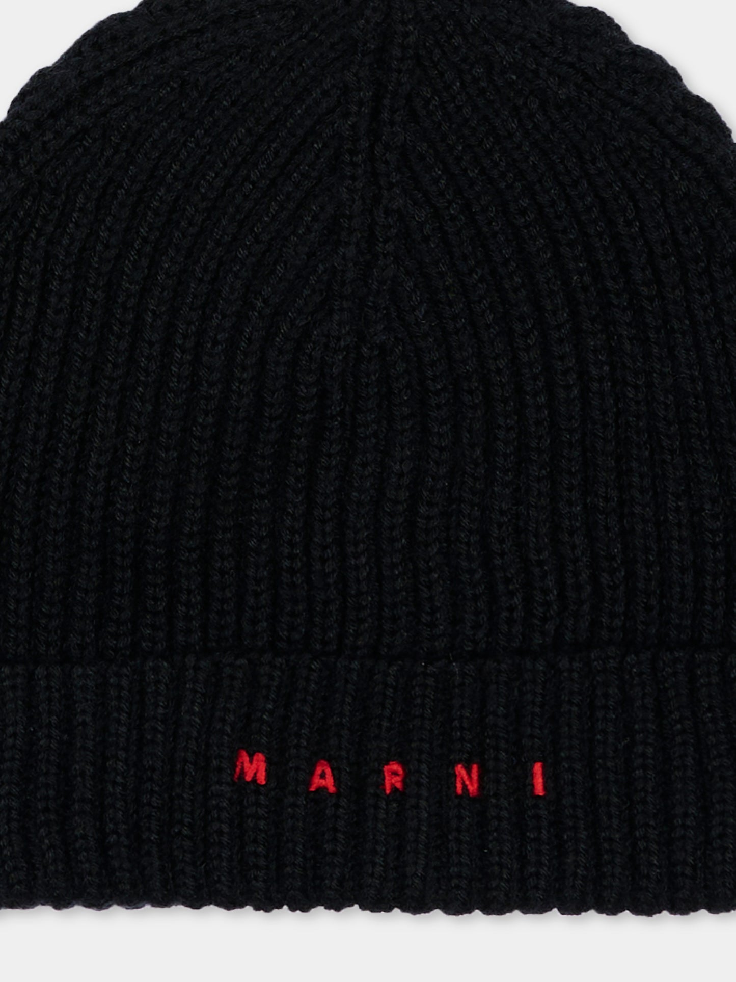 Berretto nero per bambini con logo,Marni Kids,M02035 M00YZ 0M900