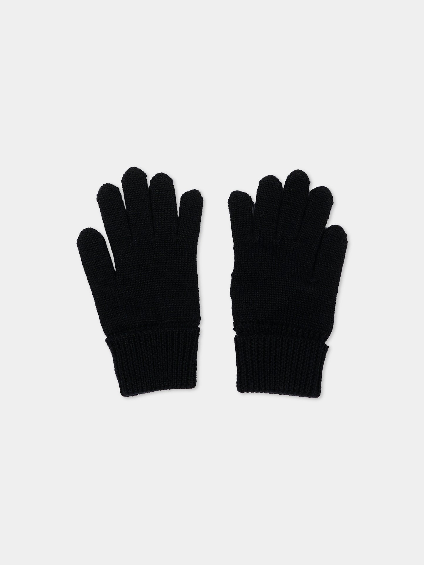 Guanti neri per bambini con logo,Marni Kids,M02036 M00YZ 0M900