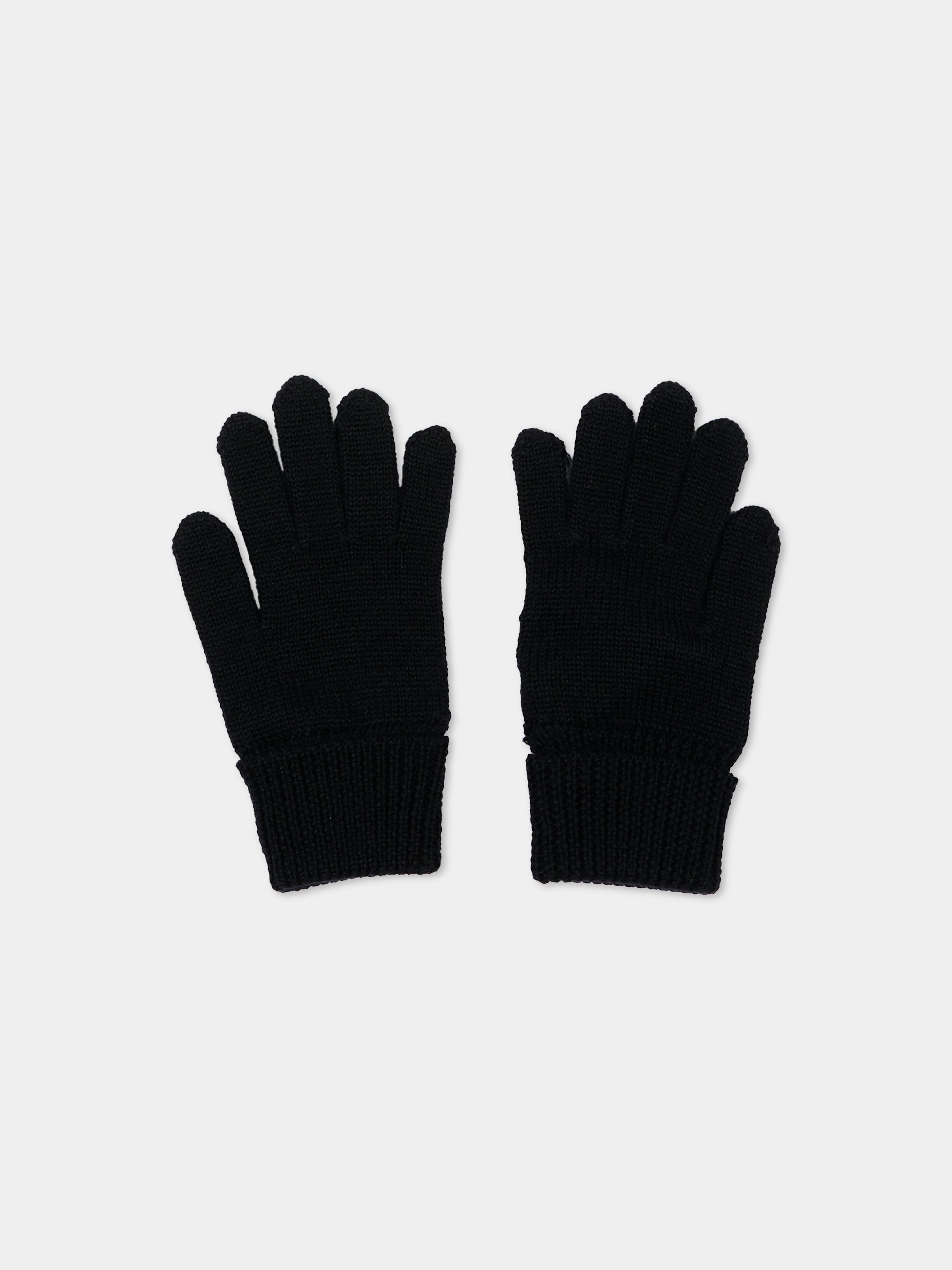 Guanti neri per bambini con logo,Marni Kids,M02036 M00YZ 0M900