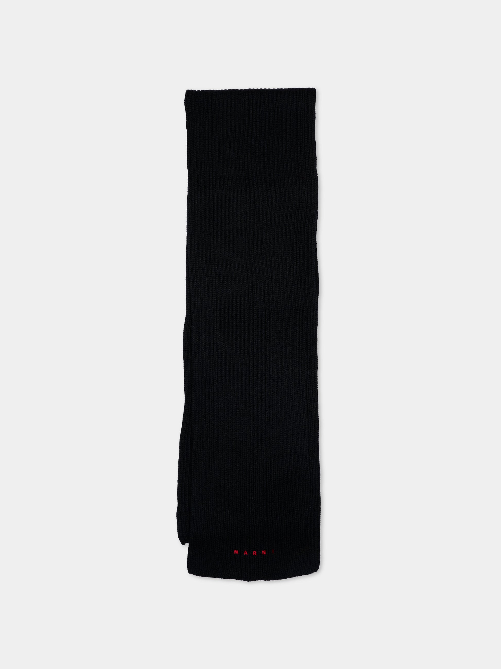 Sciarpa nera per bambini con logo,Marni Kids,M02037 M00YZ 0M900