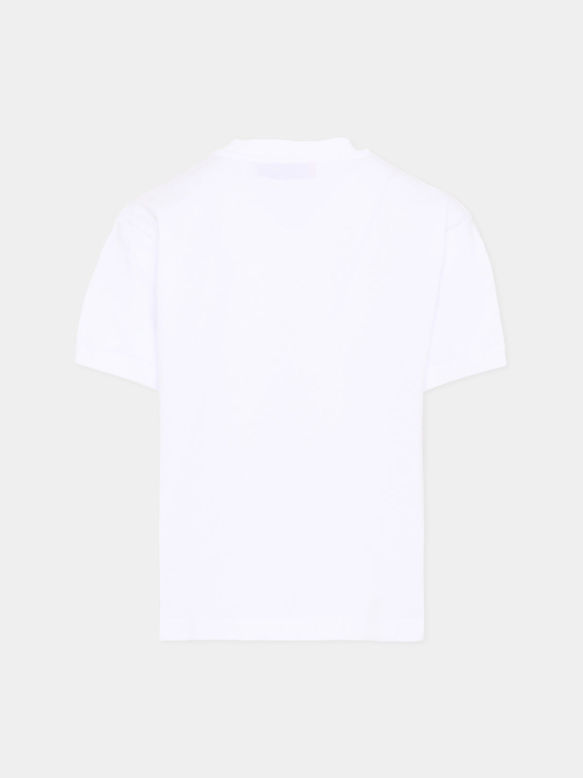 T-Shirt bianca per bambina con logo,Max&co,MX0388 MX02I MX100