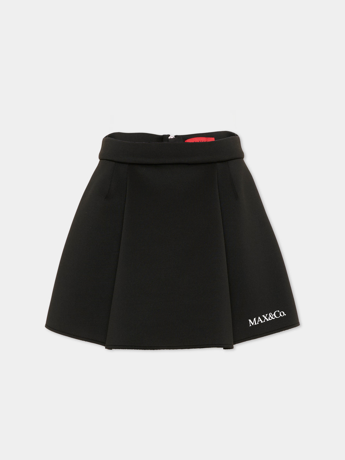 Gonna nera per bambina con logo,Max&co,MX0428 MX01U MX900