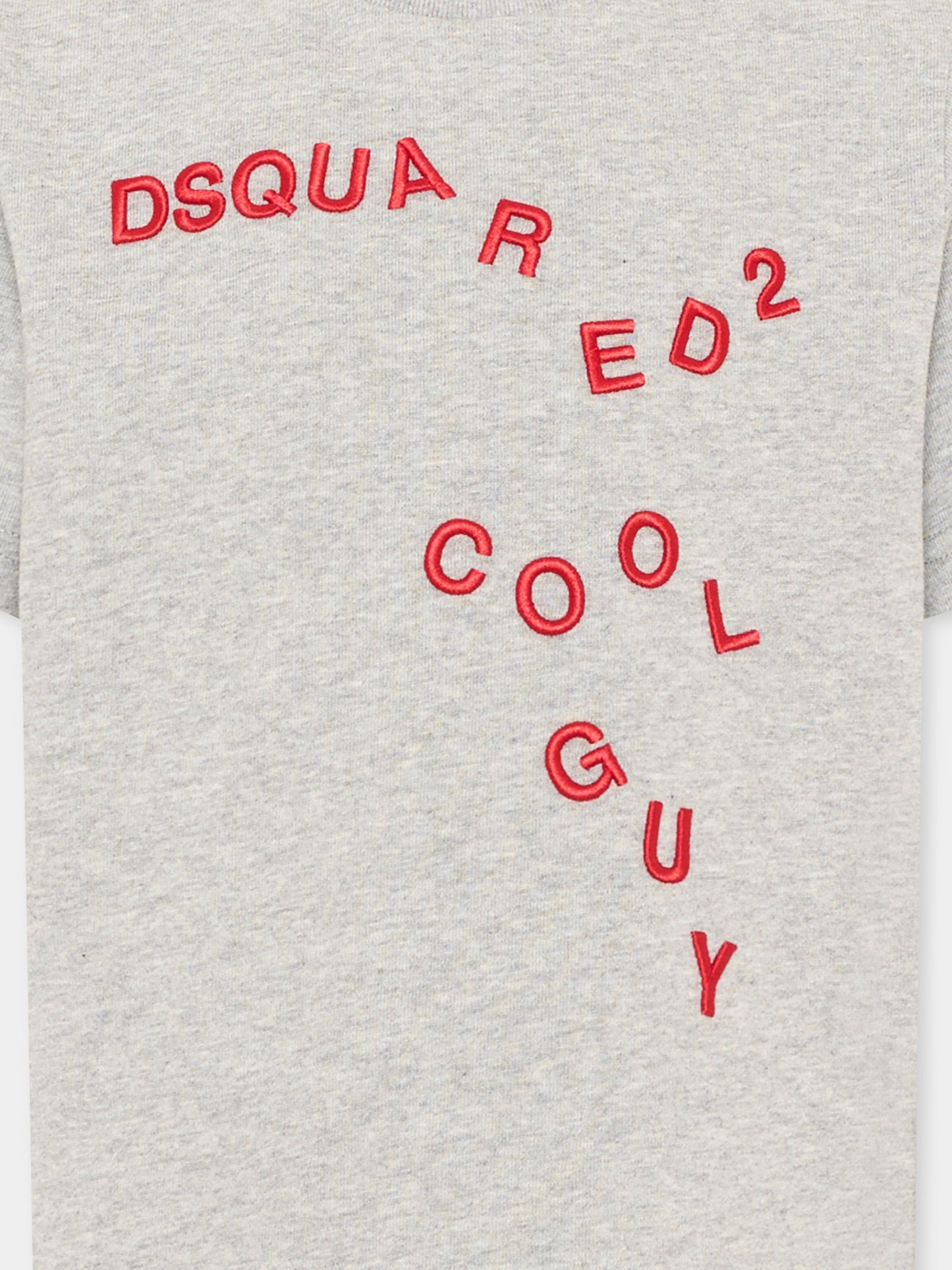 T-Shirt grigia per bambino con logo,Dsquared2,DQ3402 D0AJ5 DQ911