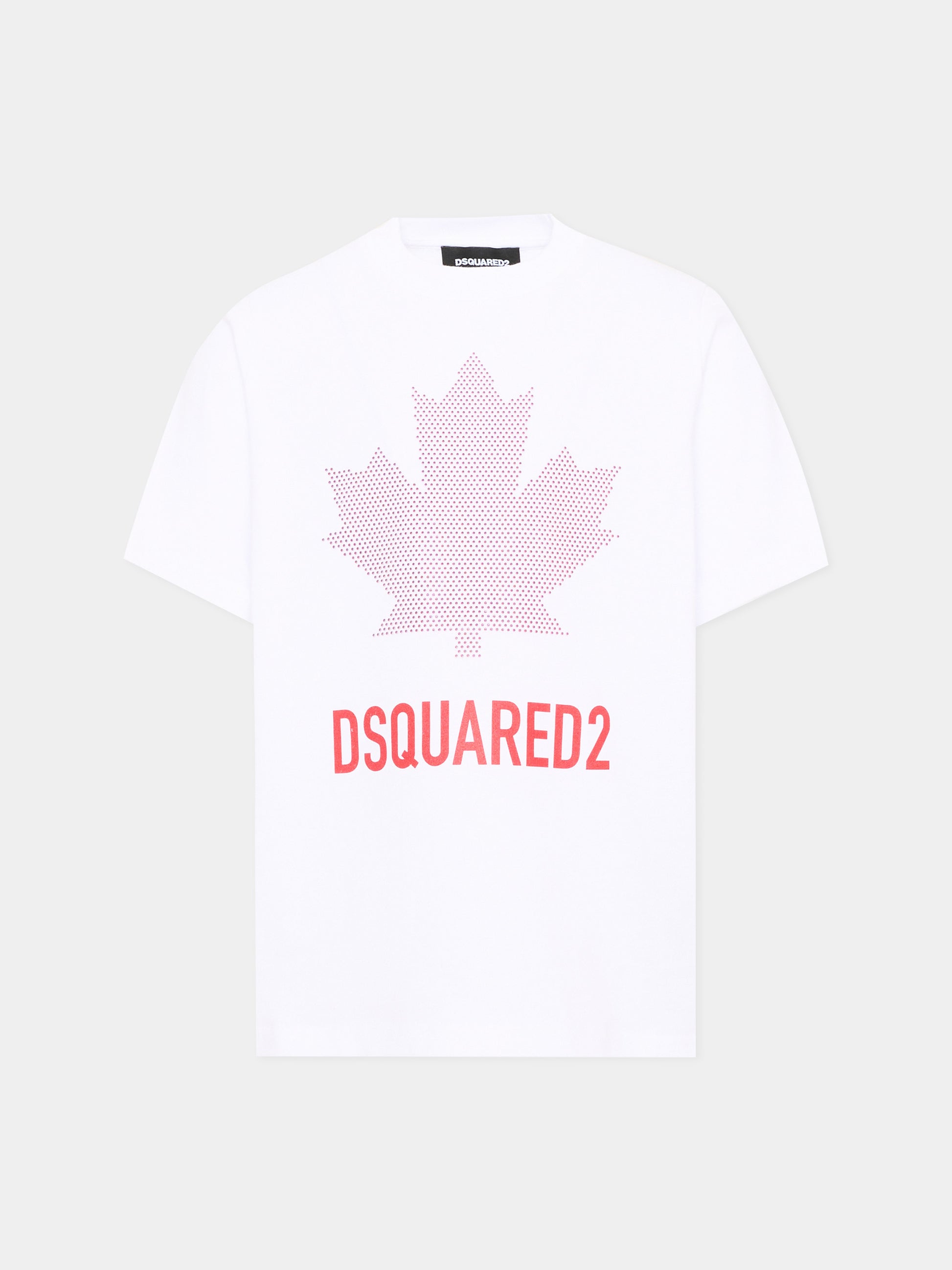 T-shirt bianca per bambino con logo,Dsquared2,DQ3434 D0AJ5 DQ100
