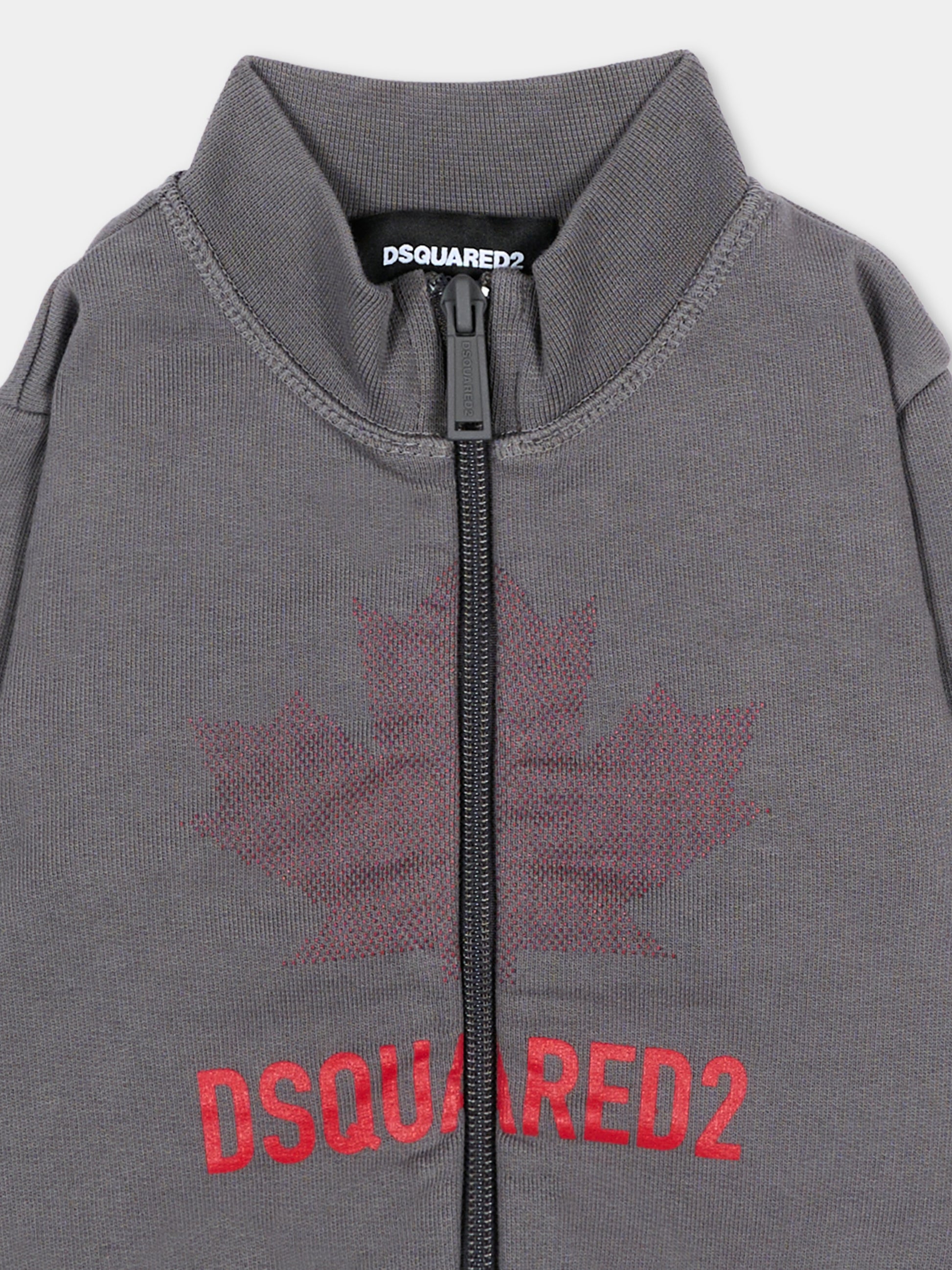 Felpa grigia per neonato con logo,Dsquared2,DQ3504 D0AJ6 DQ913