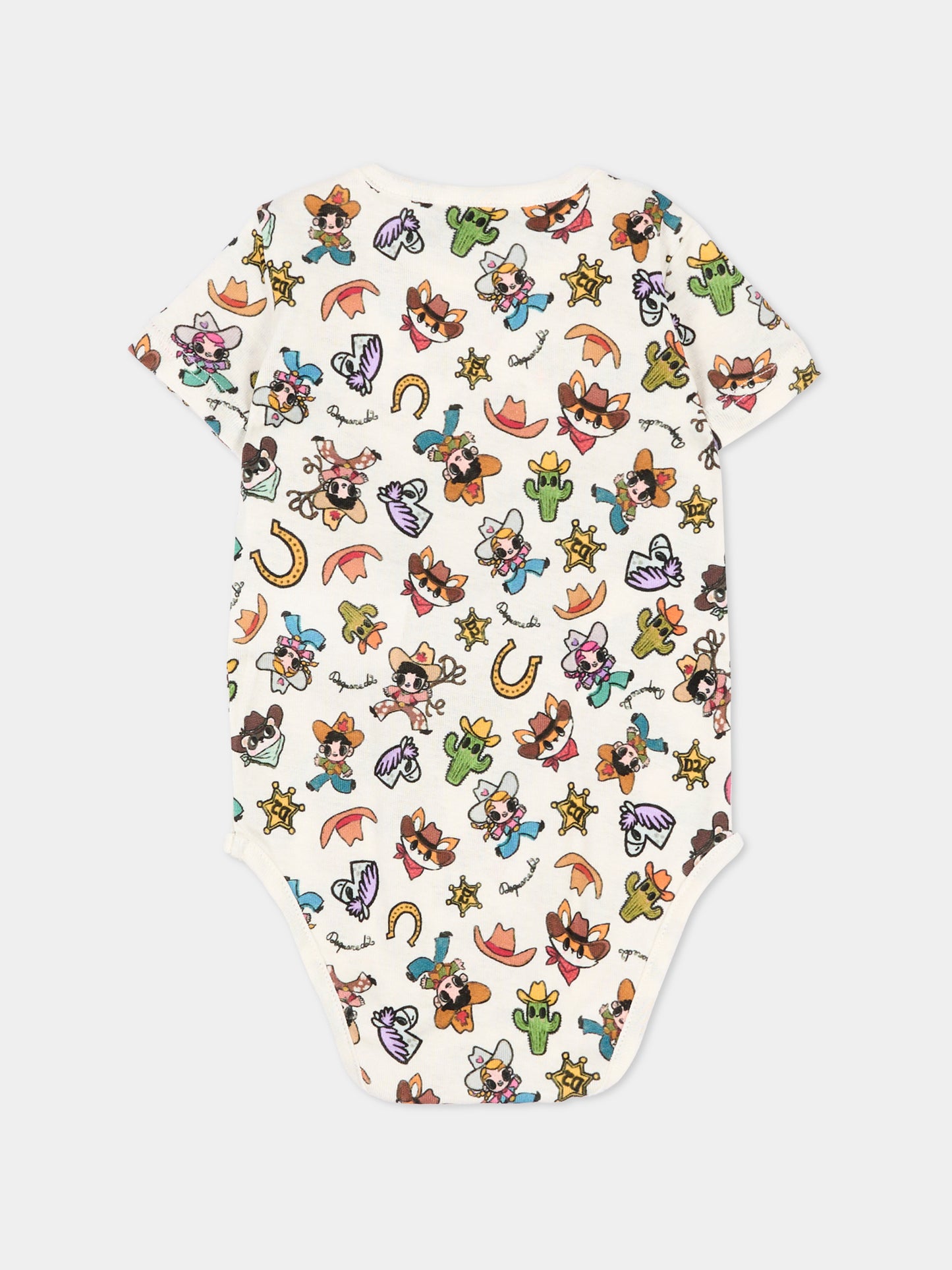 Body multicolor per neonati con stampe,Dsquared2,DQ3517 D0A8U DQC61