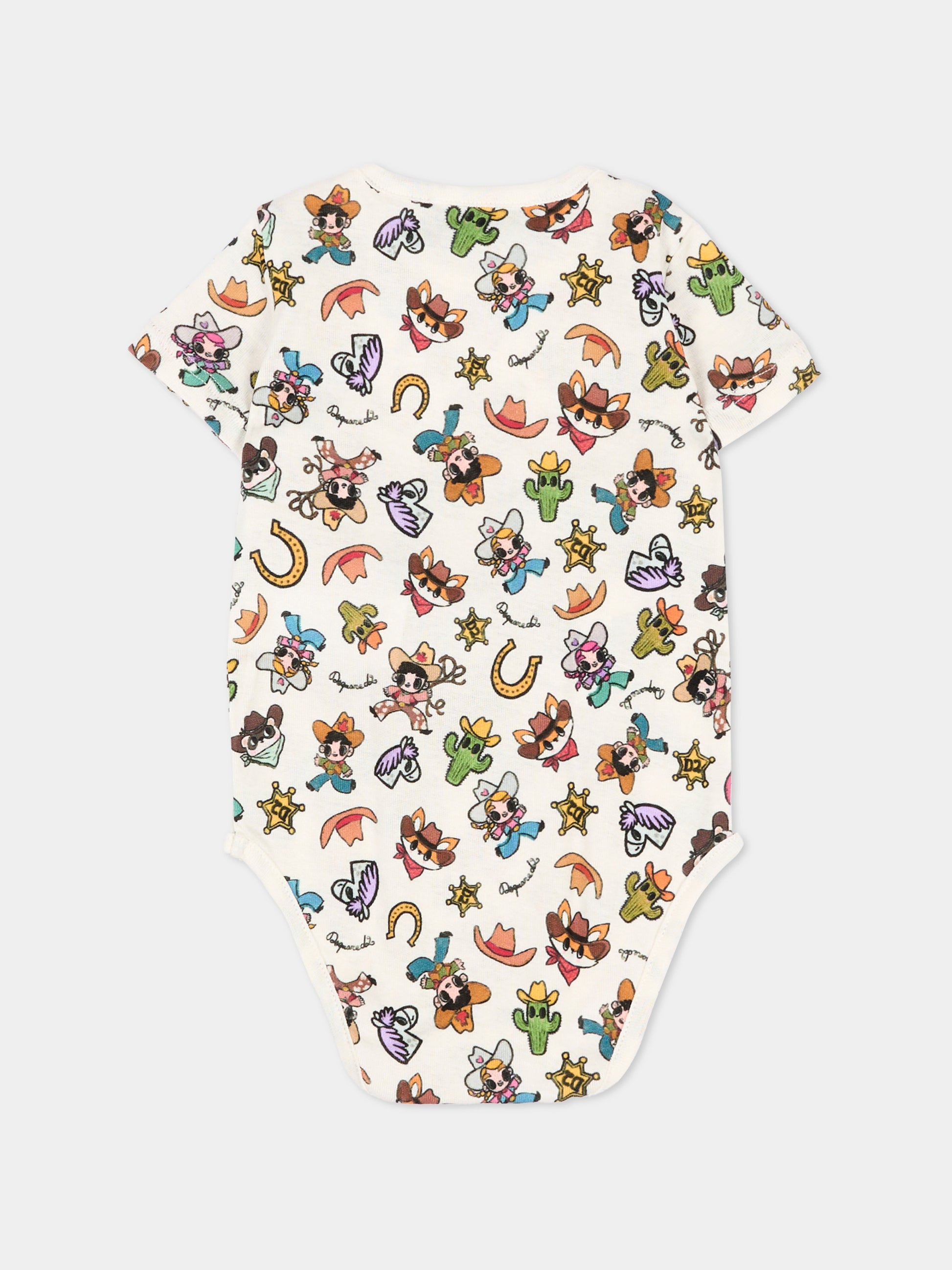 Body multicolor per neonati con stampe,Dsquared2,DQ3517 D0A8U DQC61