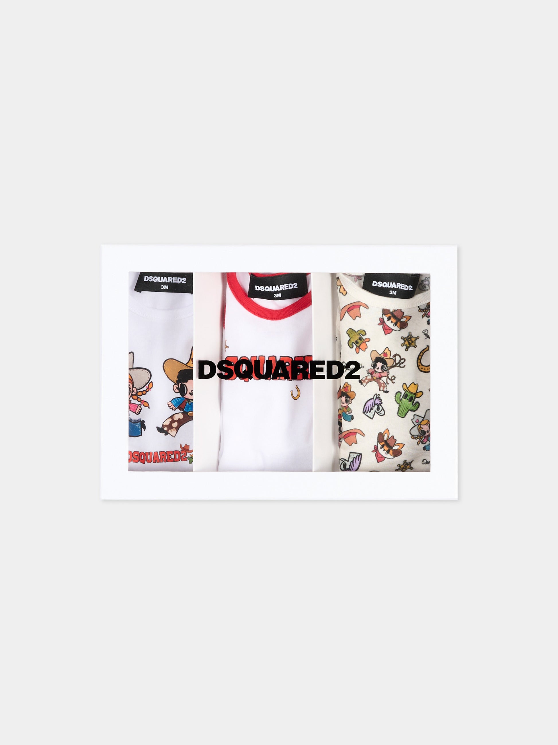 Body multicolor per neonati con stampe,Dsquared2,DQ3517 D0A8U DQC61