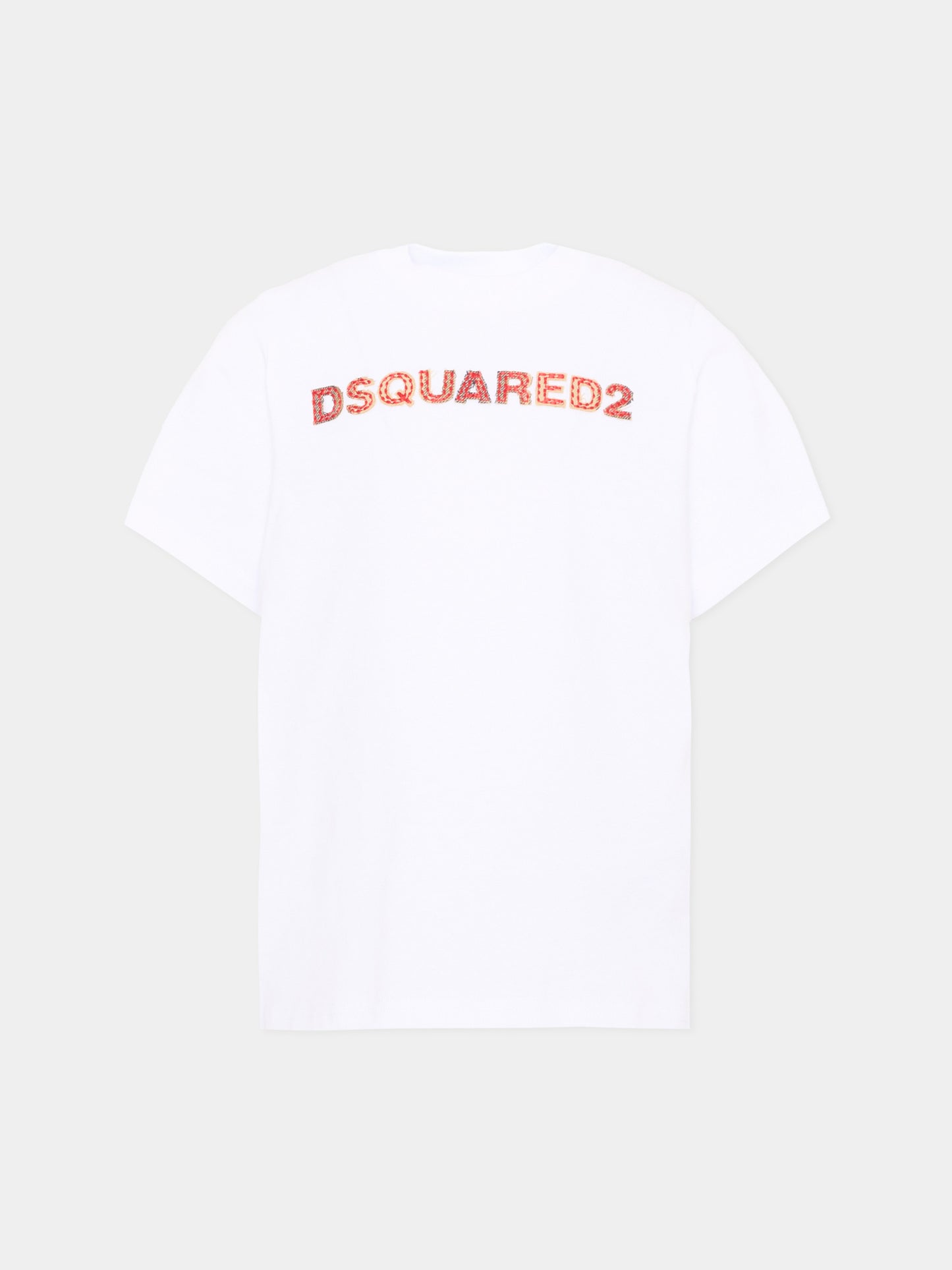 T-shirt bianca per bambini con logo,Dsquared2,DQ3560 D0AJ1 DQ100