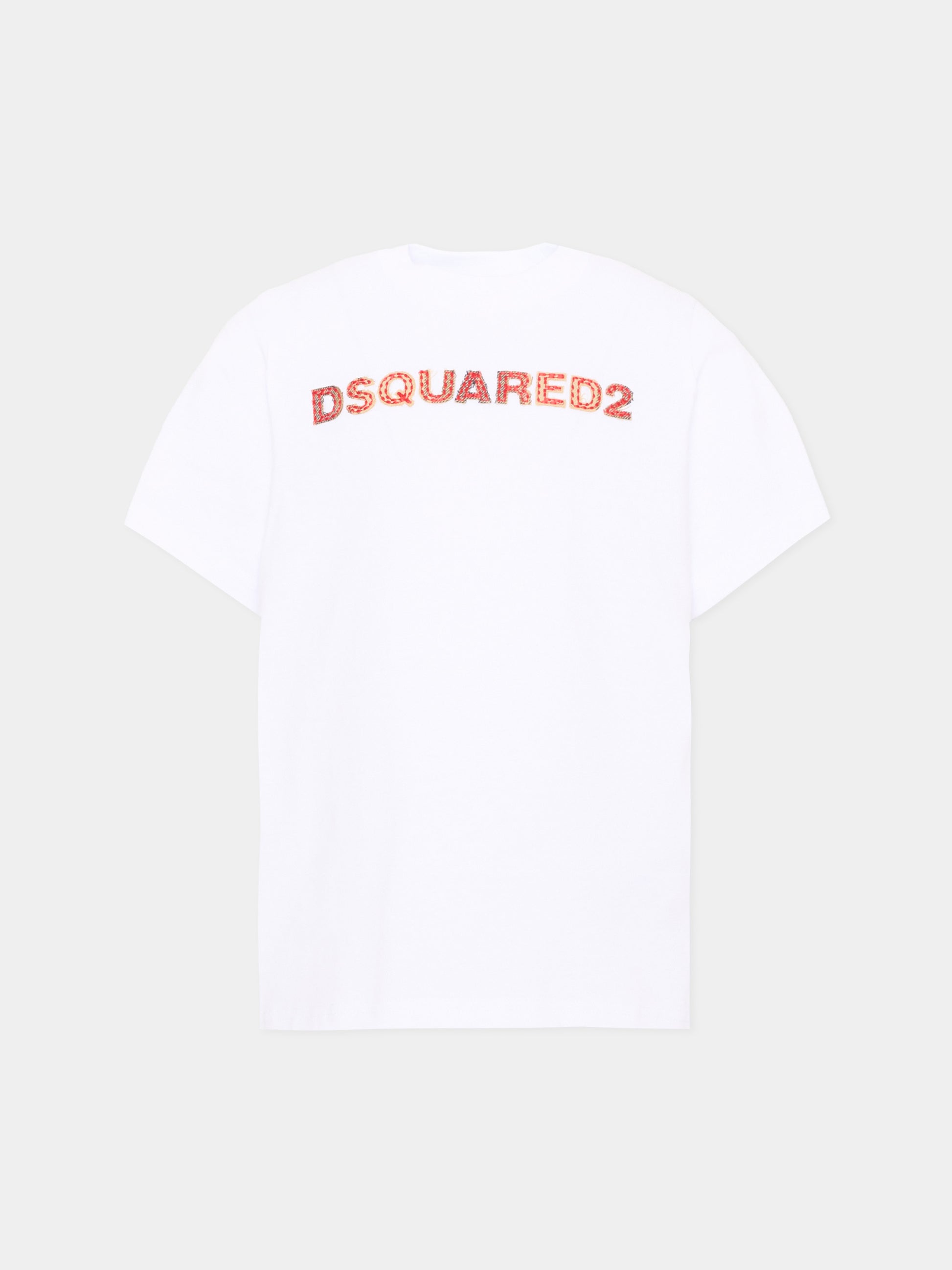 T-shirt bianca per bambini con logo,Dsquared2,DQ3560 D0AJ1 DQ100