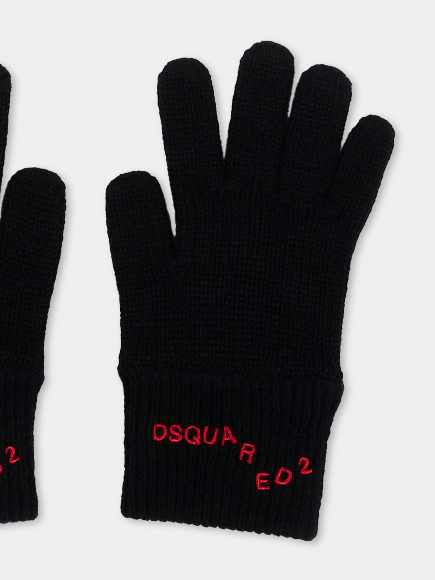 Guanti neri per bambini con logo,Dsquared2,DQ3565 D0AJQ DQ900