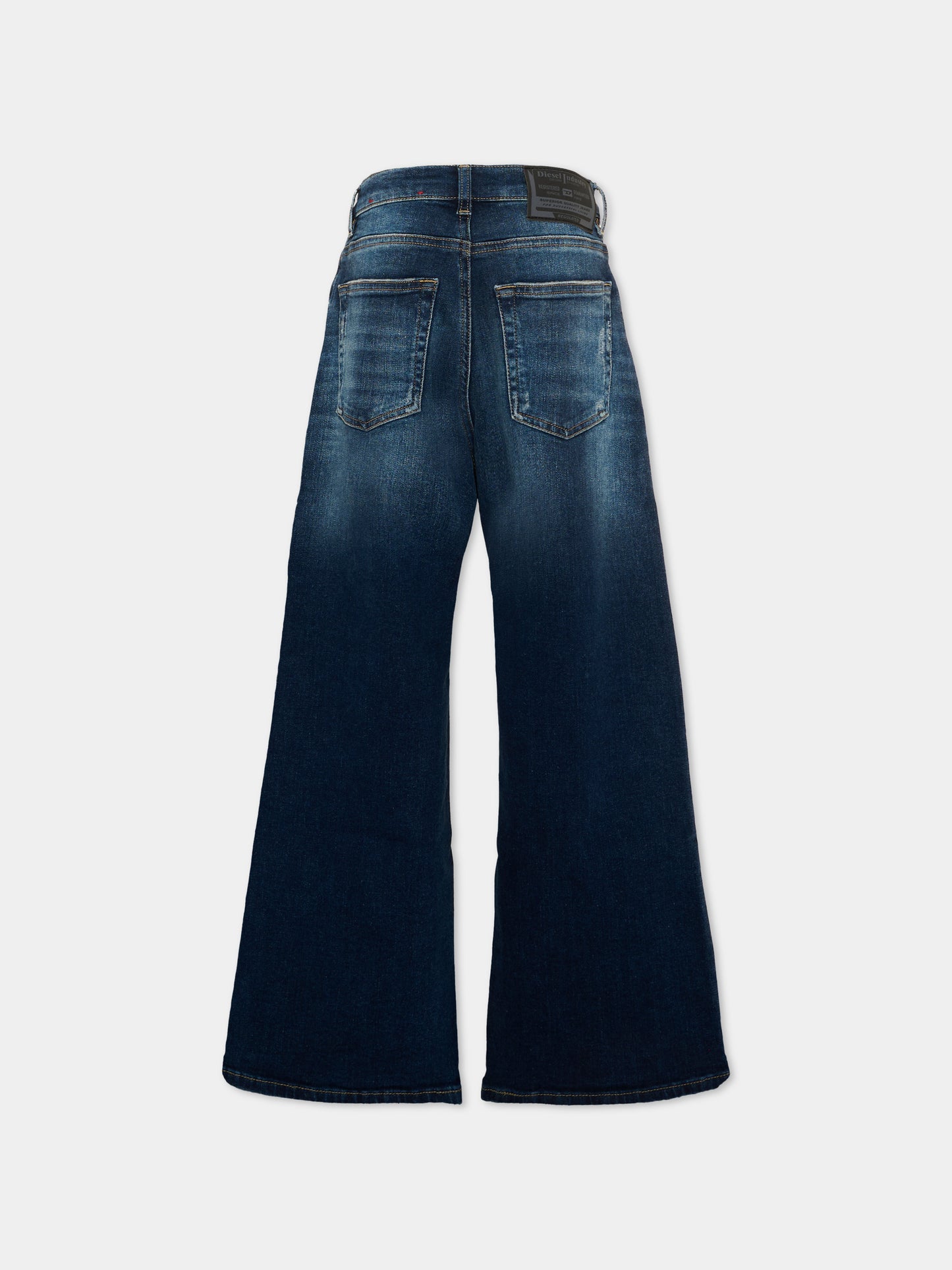 Jeans denim per bambina con patch logo,Diesel,J02322 KXBUL K01