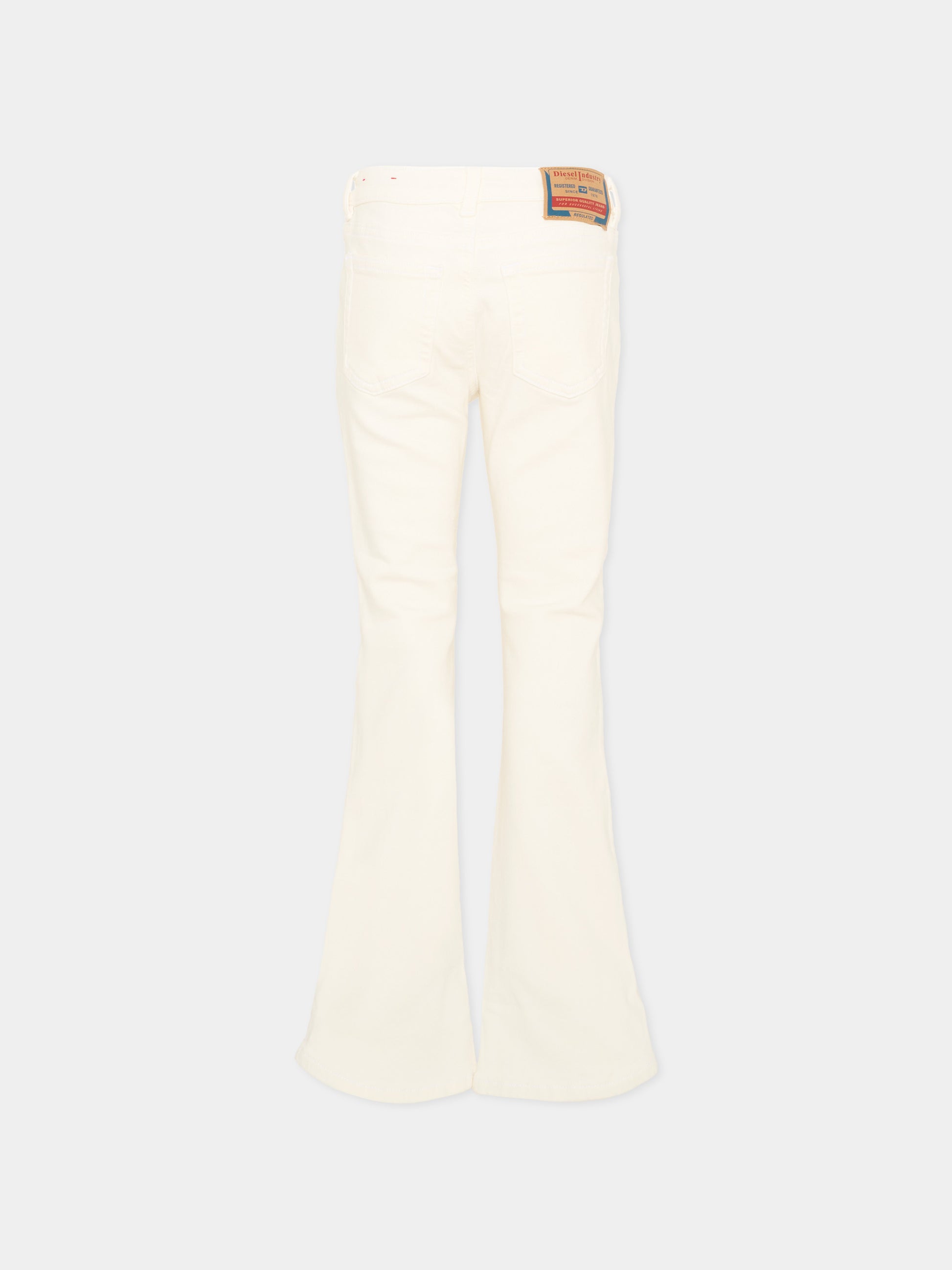 Jeans avorio per bambina con logo,Diesel,J02341 KXBR6 K141