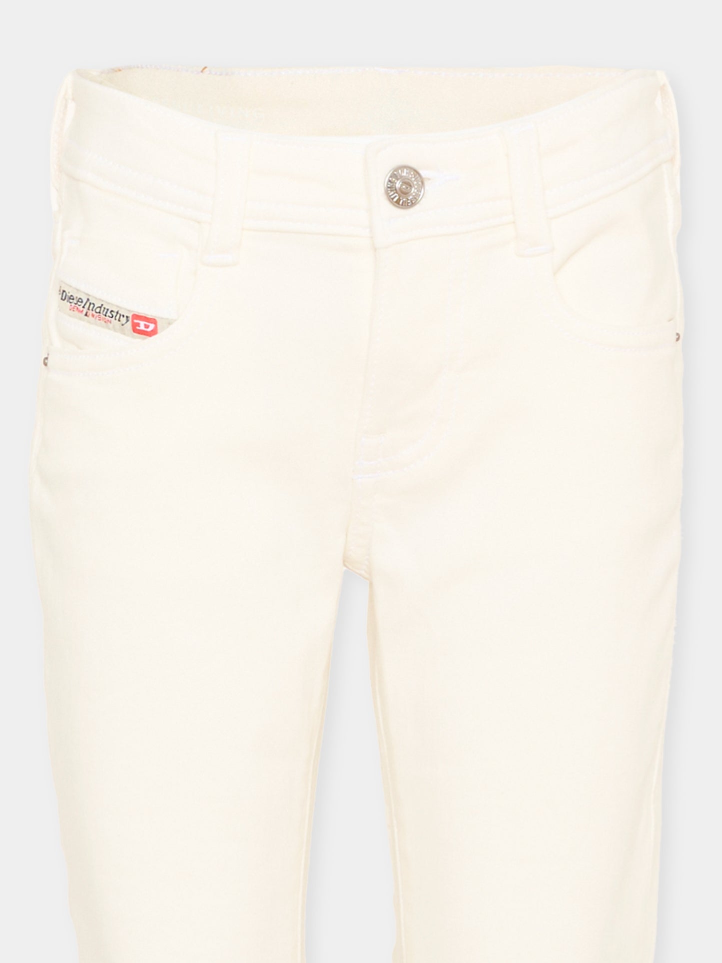 Jeans avorio per bambina con logo,Diesel,J02341 KXBR6 K141