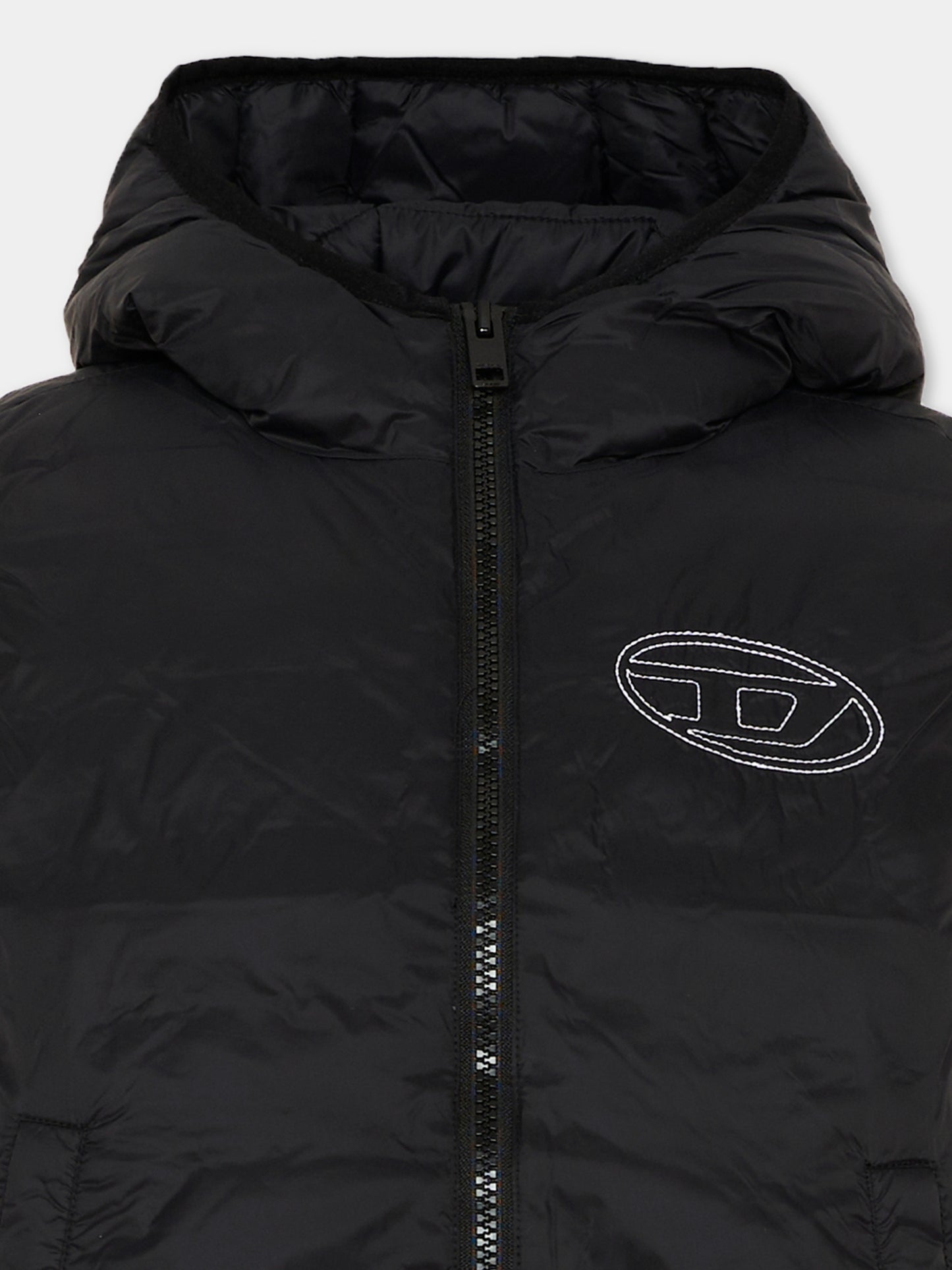 Gilet nero per bambini con logo,Diesel,J02883 KXBVE K900