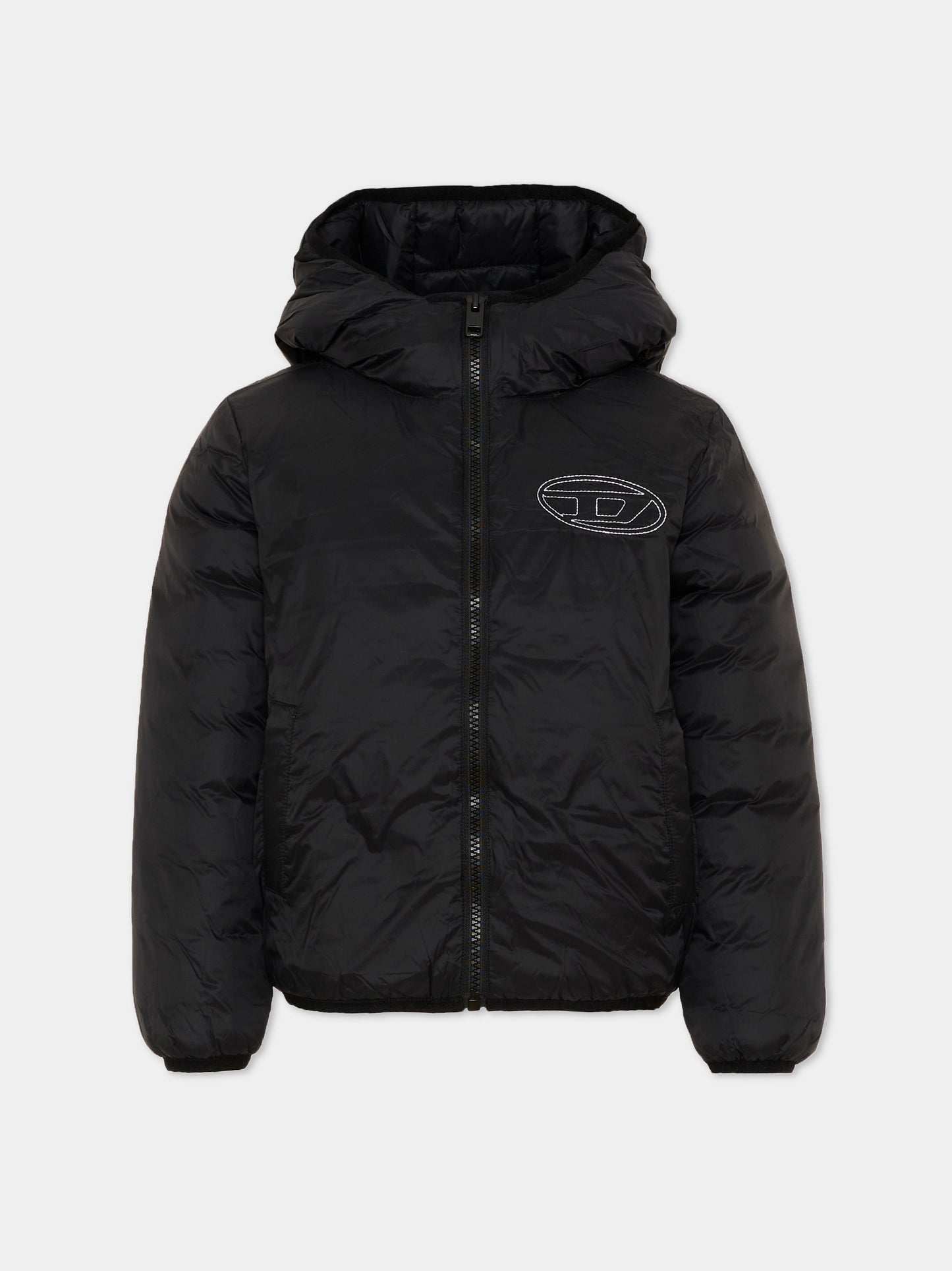 Piumino nero per bambini con logo,Diesel,J02884 KXBVE K900