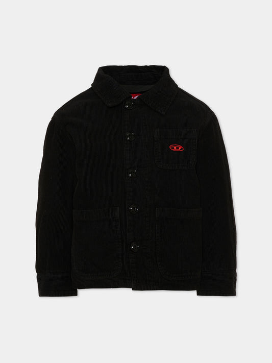 Giubbotto nero per bambino con logo D,Diesel,J02978 KXBVA K900