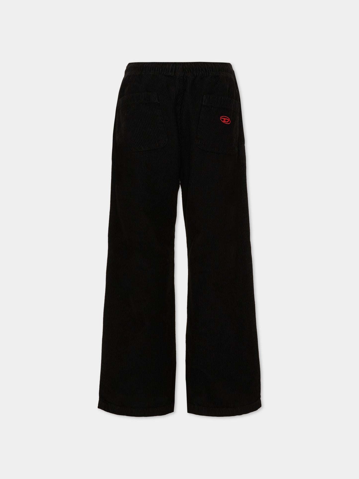 Pantalone nero con logo ricamato per bambino,Diesel,J02982 KXBVA K900