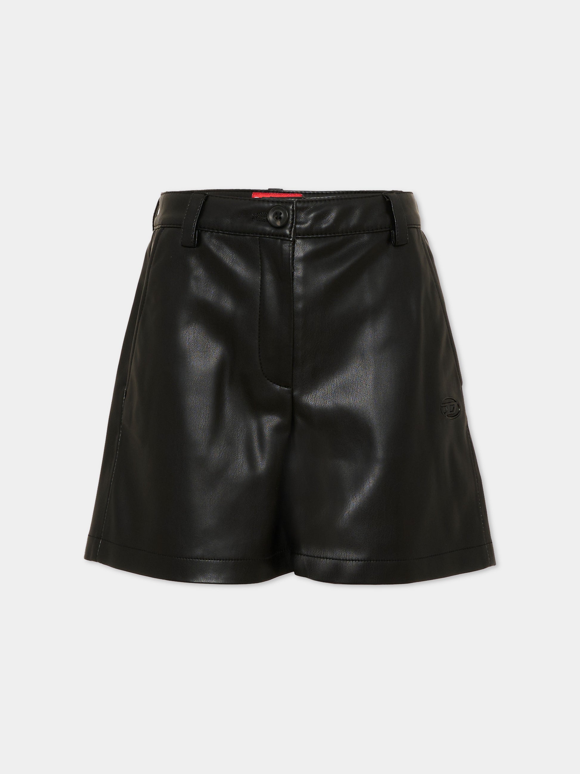 Shorts neri per bambina con logo,Diesel,J03007 KXB9D K900