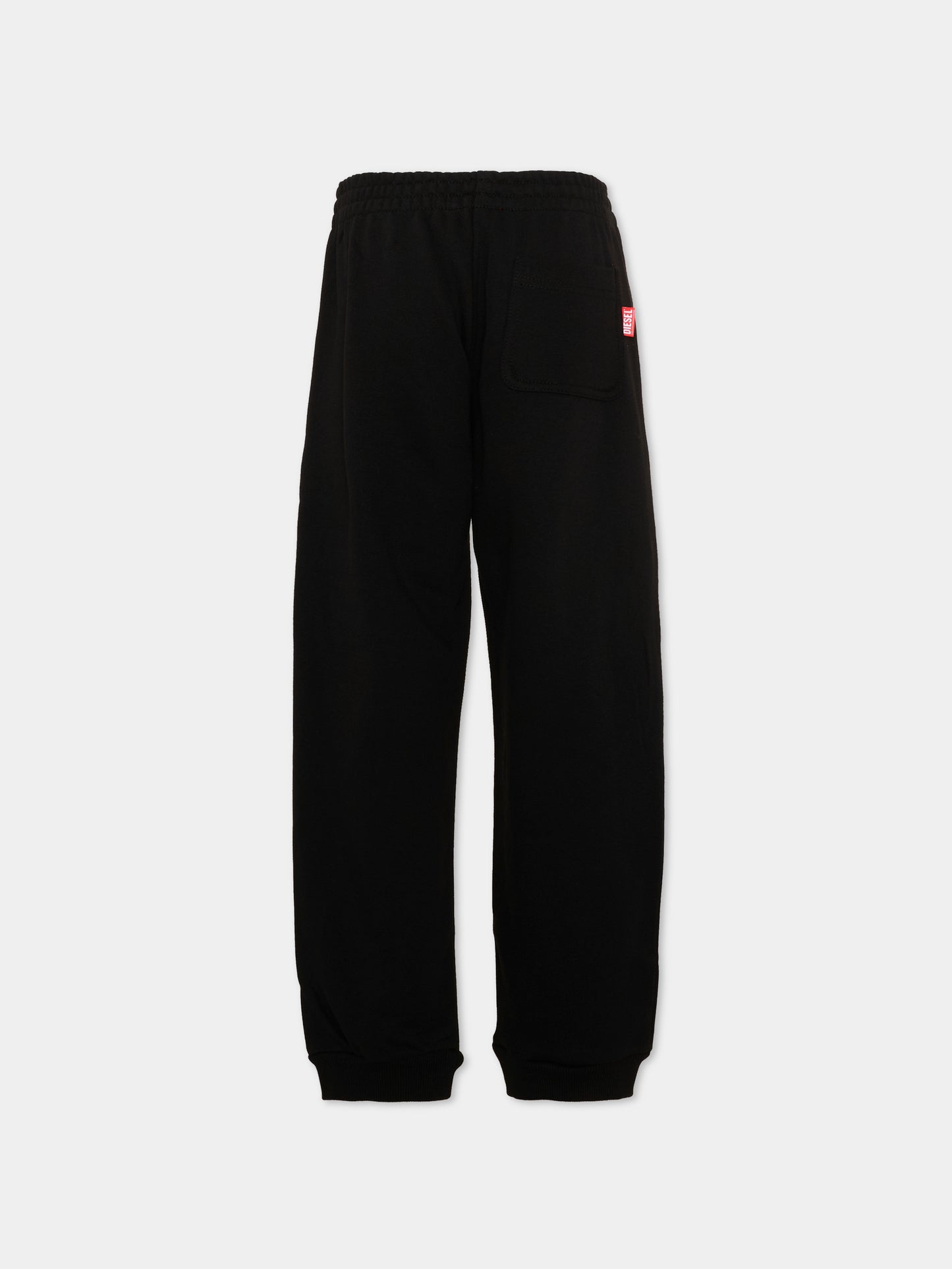 Pantalone sportivo nero per bambino con logo,Diesel,J03031 KYAZ3 K900