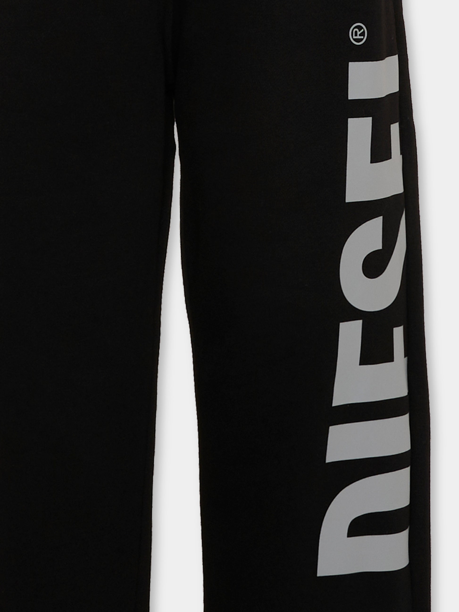 Pantalone sportivo nero per bambino con logo,Diesel,J03031 KYAZ3 K900