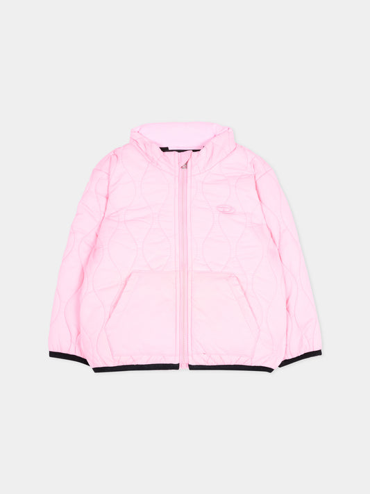 Piumino rosa per neonata trapuntato con logo,Diesel,K00833 KXBS2 K39G