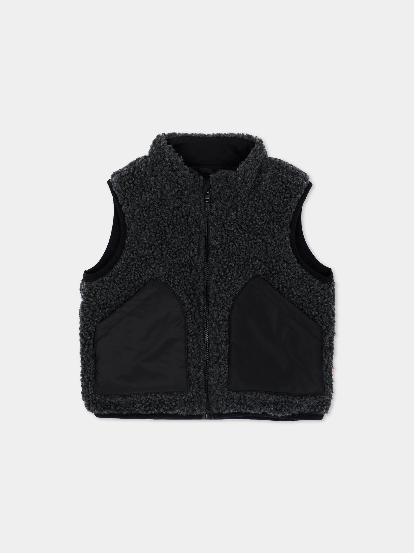 Gilet grigio per neonati con logo,Diesel,K00834 0QFAH K910A