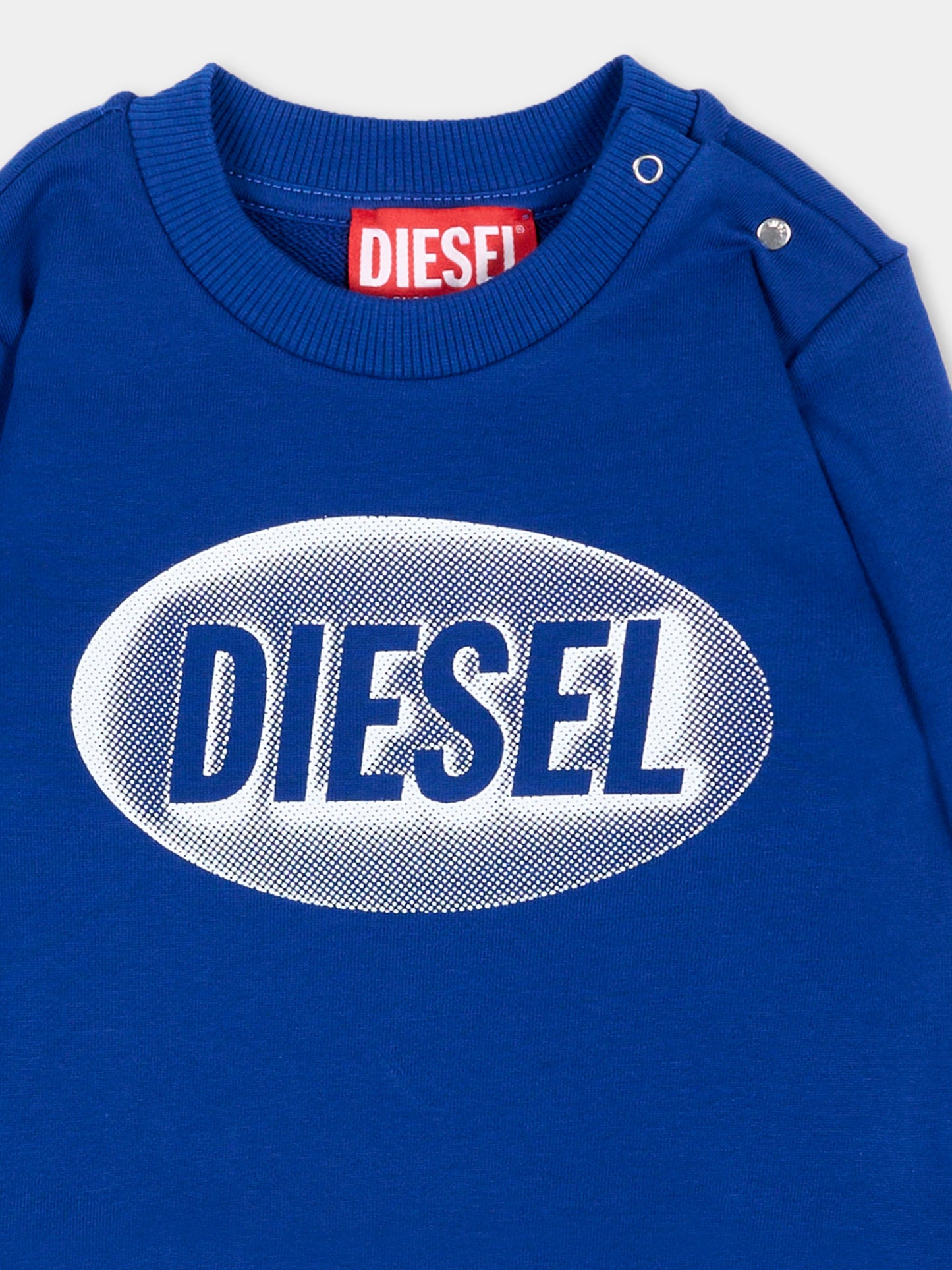 Felpa blu per neonati con logo,Diesel,K00848 KYAVF K89G