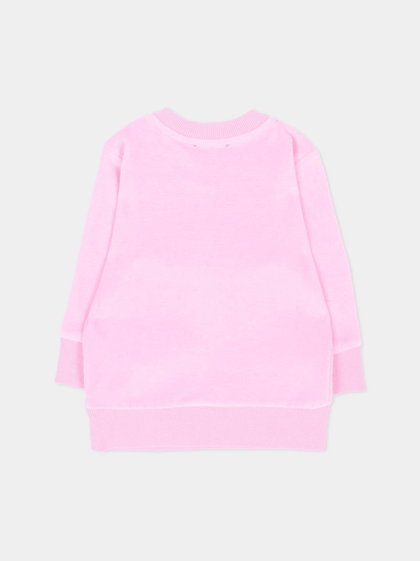 Felpa rosa per neonata con logo in ciniglia,Diesel,K00850 KYA2S K39G