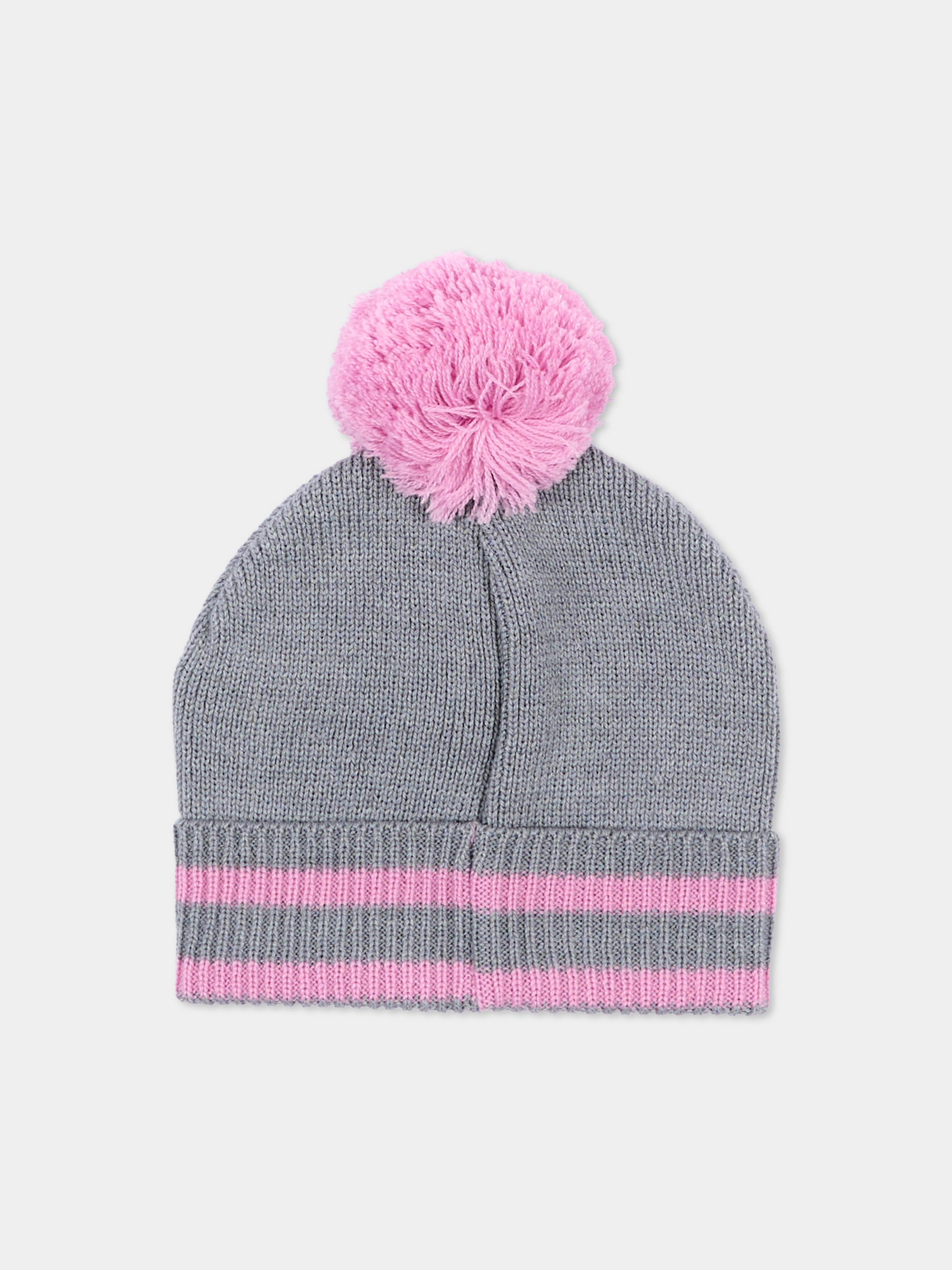 Berretto grigio per bambina con logo,Diesel,K00877 KYAZ1 K963