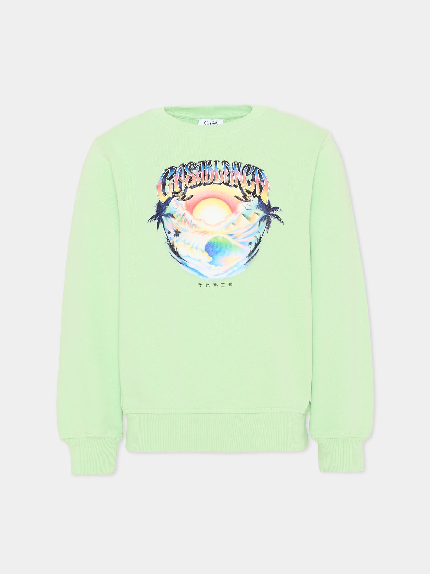 Felpa verde per bambini con onde del mare
