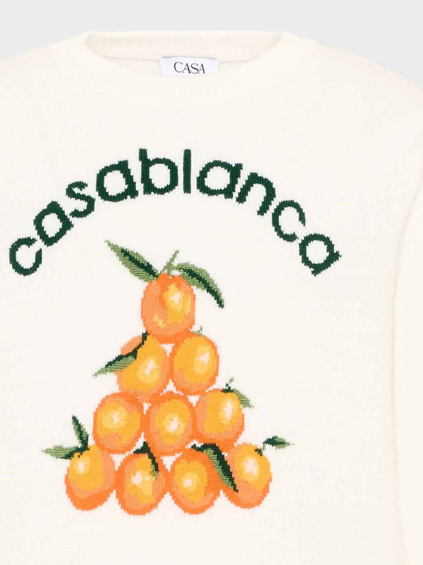 Maglione avorio per bambini con arance