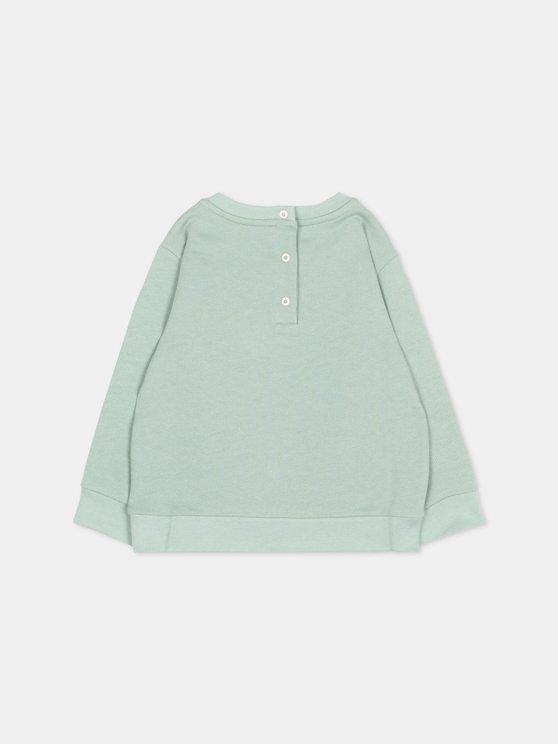 Felpa verde per neonati con logo,Fendi Kids,BUH104 5V0 F1V3S