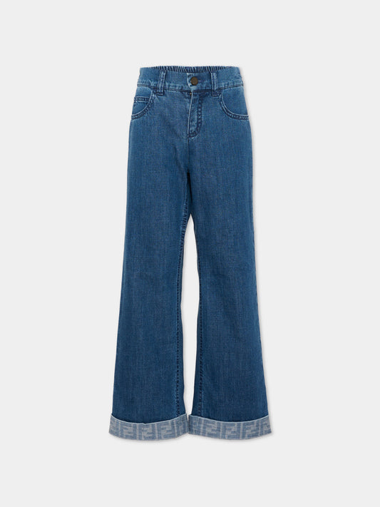 Jeans denim per bambino con logo,Fendi Kids,JUF179 AVWI F0QG0
