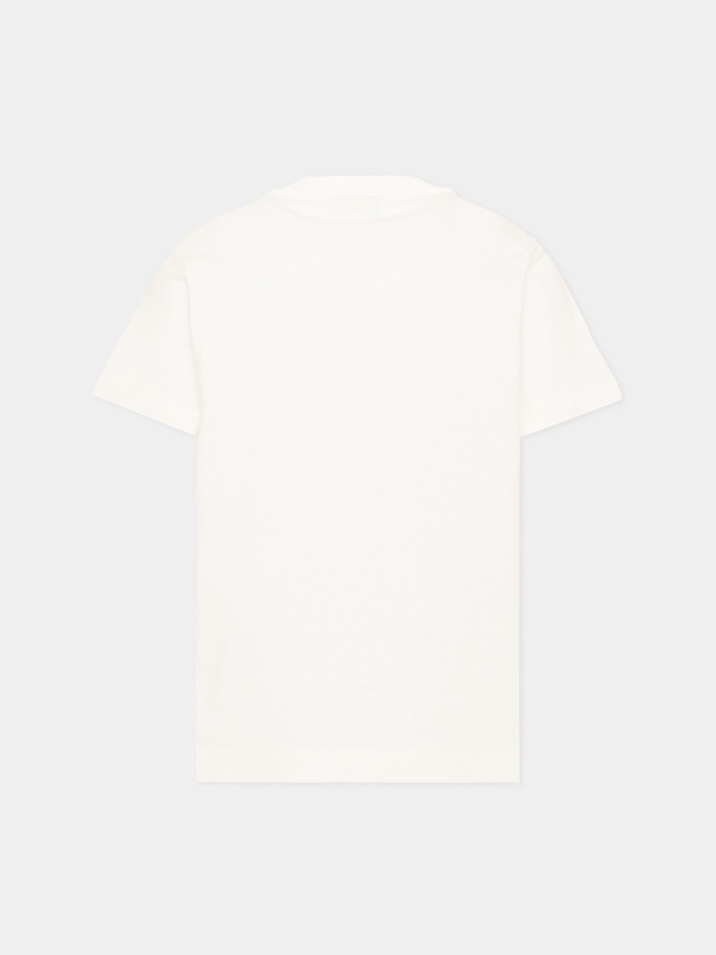 T-Shirt avorio per bambini con logo,Fendi Kids,JUI208 AY8D F0TU9