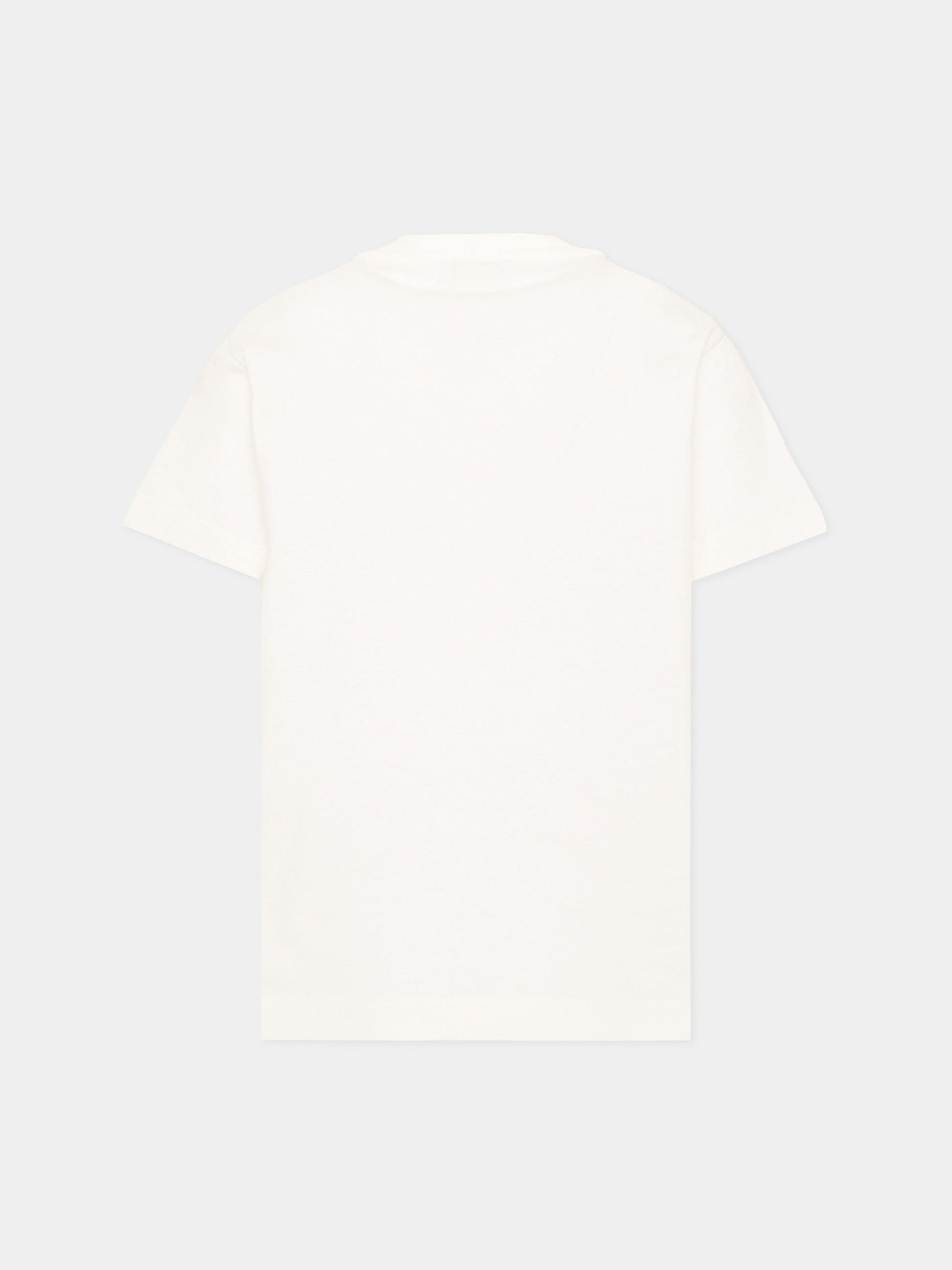 T-Shirt avorio per bambini con logo,Fendi Kids,JUI208 AY8D F0TU9