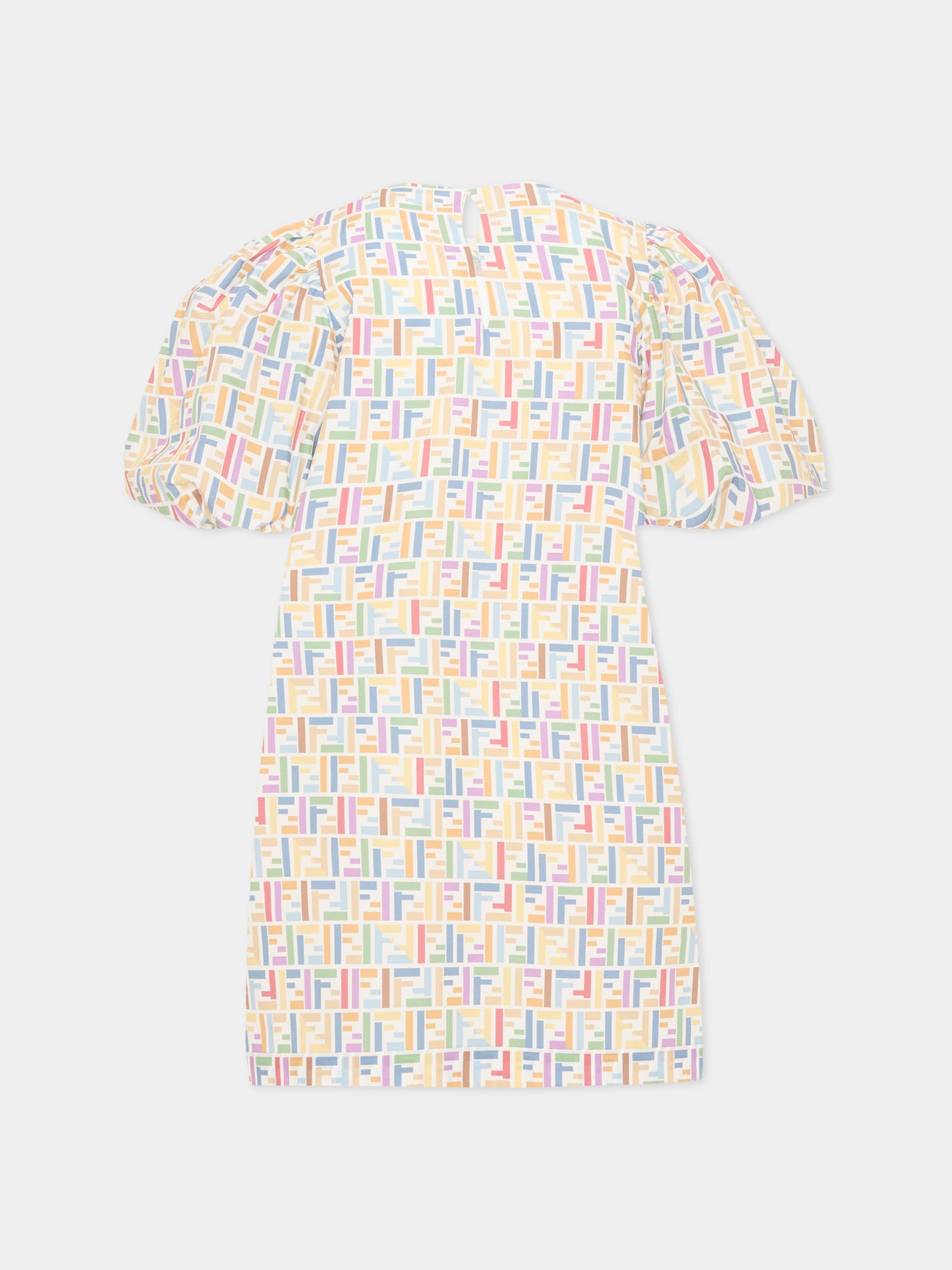 Vestito multicolor per bambina con logo,Fendi Kids,JFB879 AJJZ F0ZA0