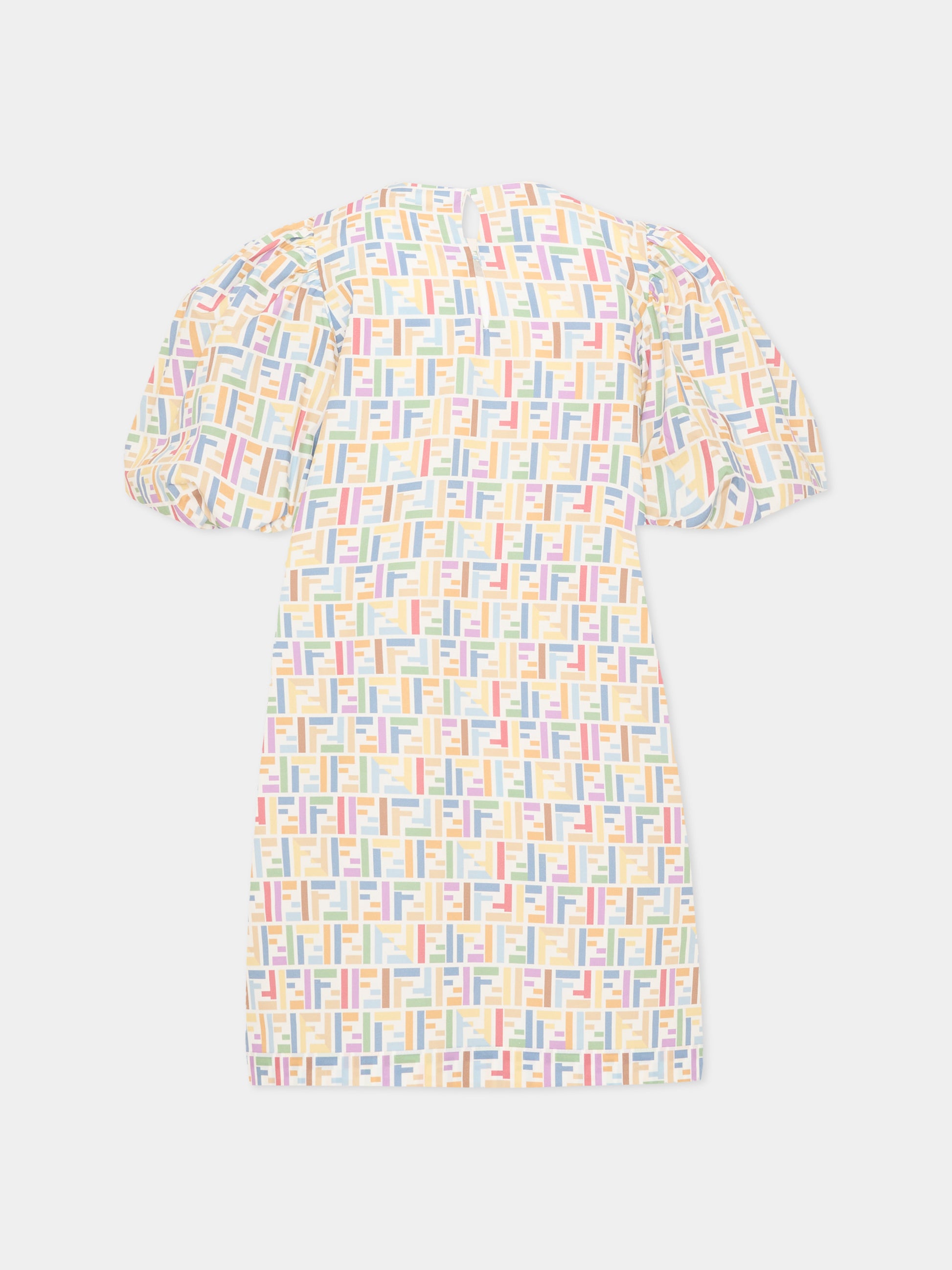 Vestito multicolor per bambina con logo,Fendi Kids,JFB879 AJJZ F0ZA0
