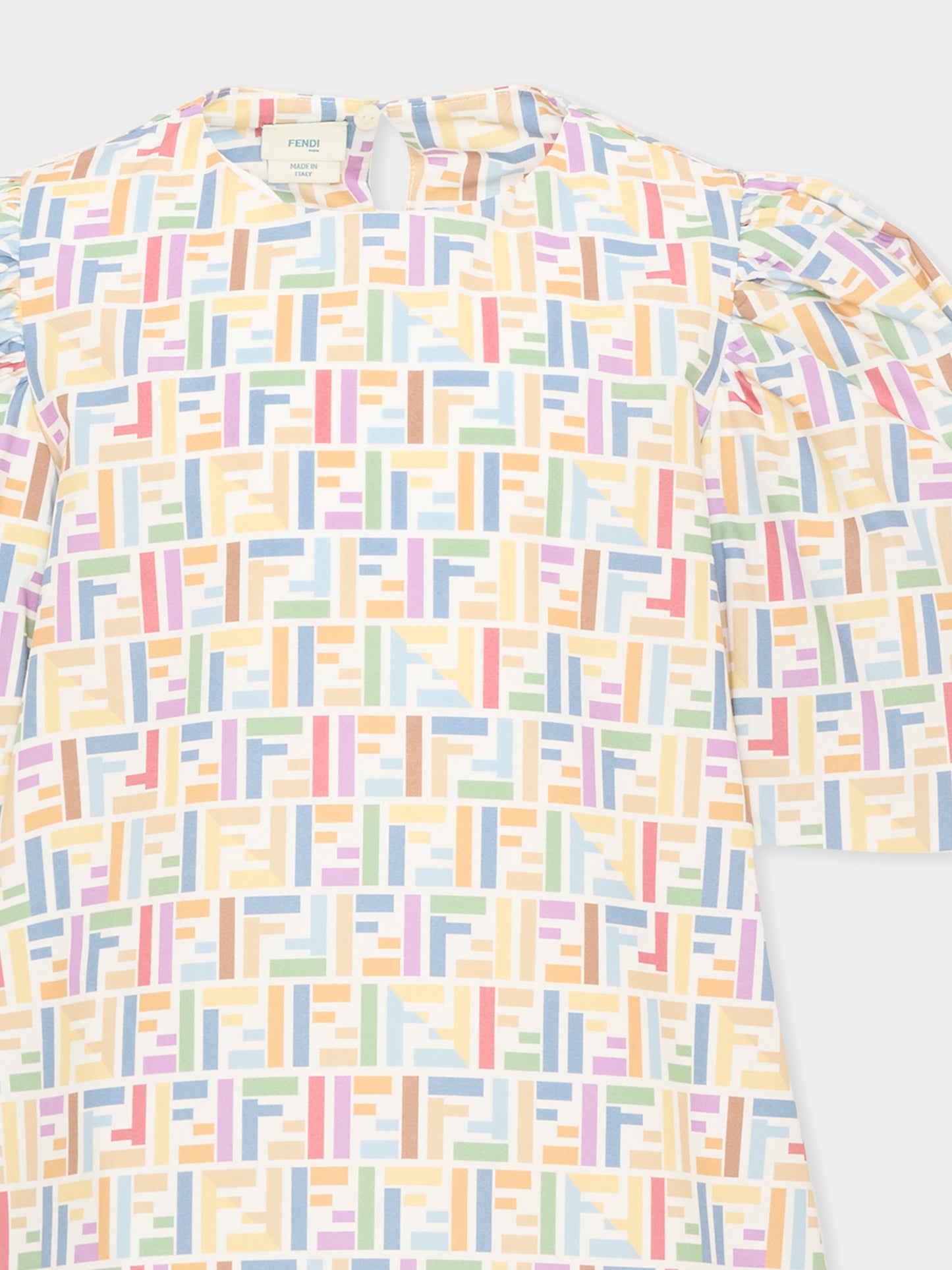 Vestito multicolor per bambina con logo,Fendi Kids,JFB879 AJJZ F0ZA0