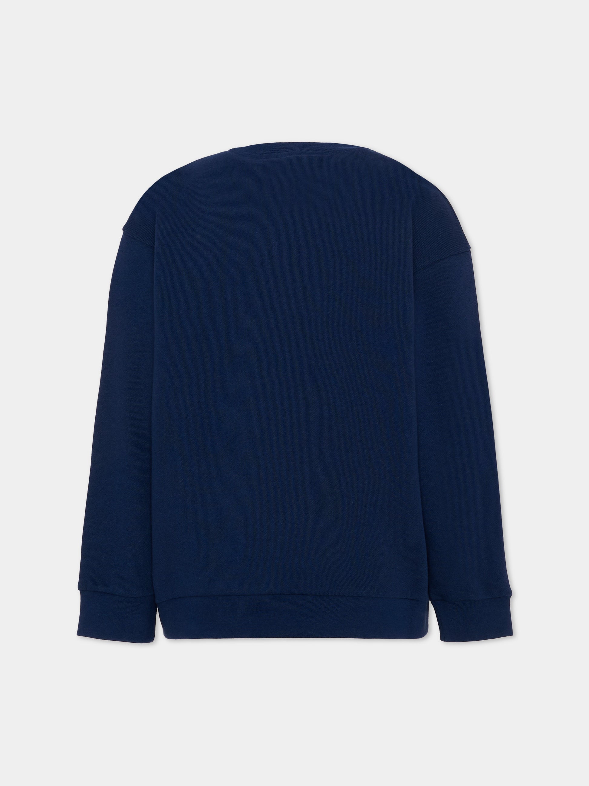 Felpa blu per bambini con logo,Fendi Kids,JUH118 5V0 F1PMC